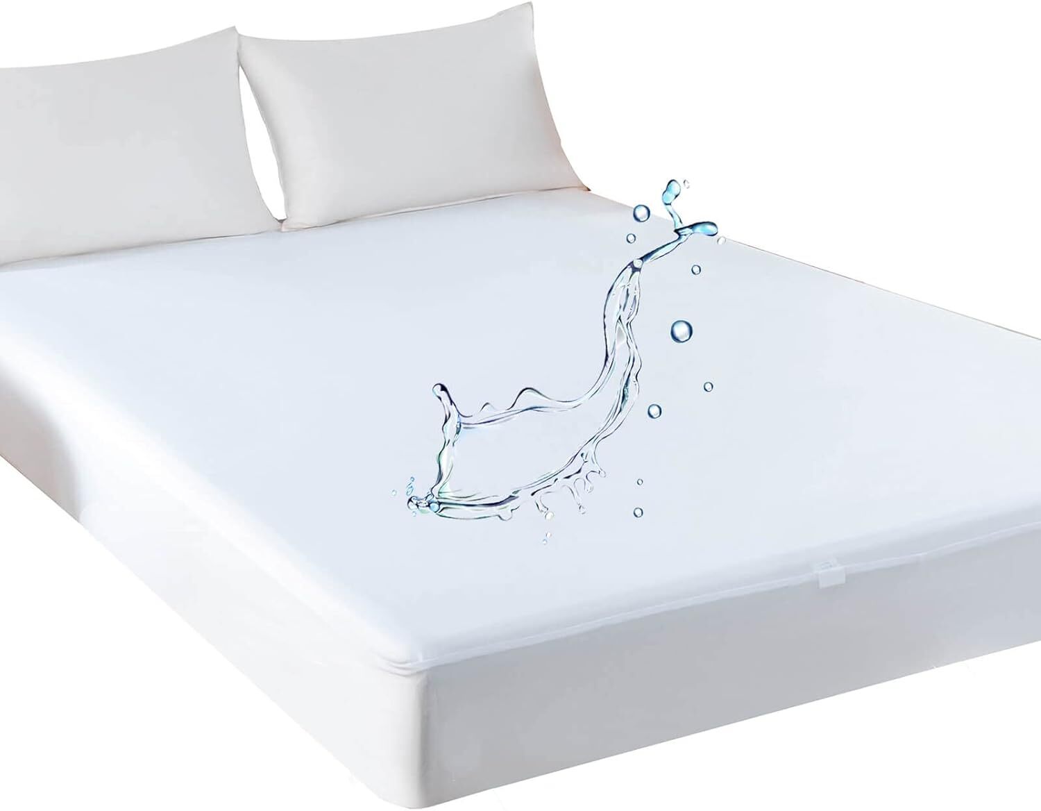 Kingnex King Mattress Protector Waterproof Fitted Sheet Style King, White