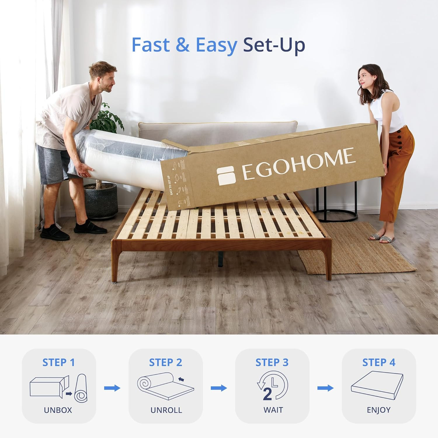 14″ Queen Hybrid Mattress – Medium Firm Copper Gel Foam, CertiPUR-US Certified
