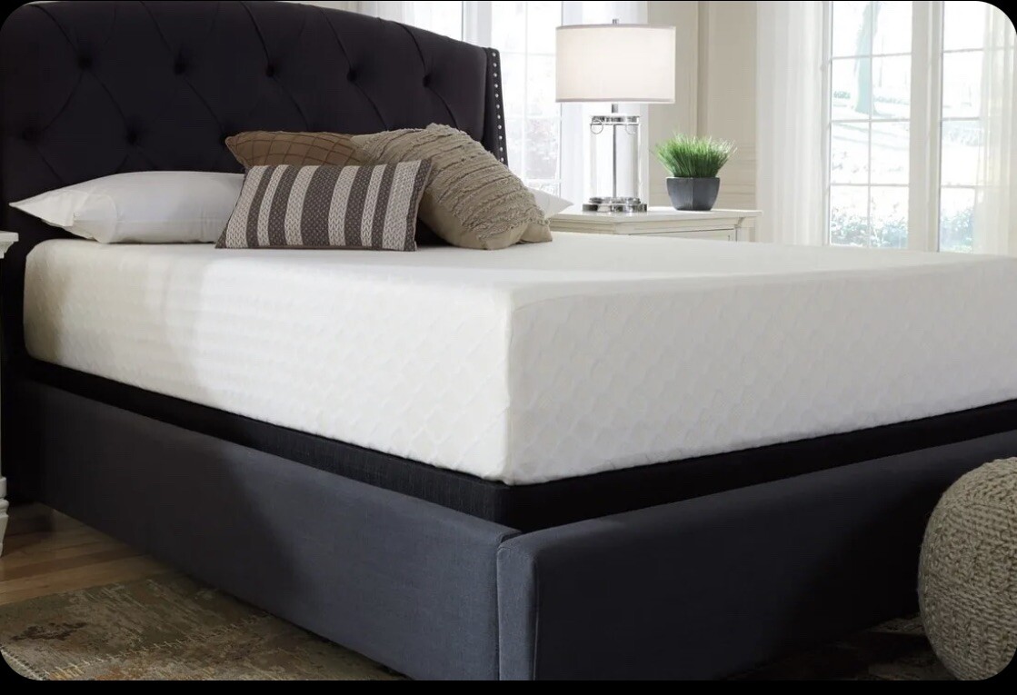 Signature Design by Ashley Chime 12 Inch Medium Firm Memory Foam Mattress, Certi