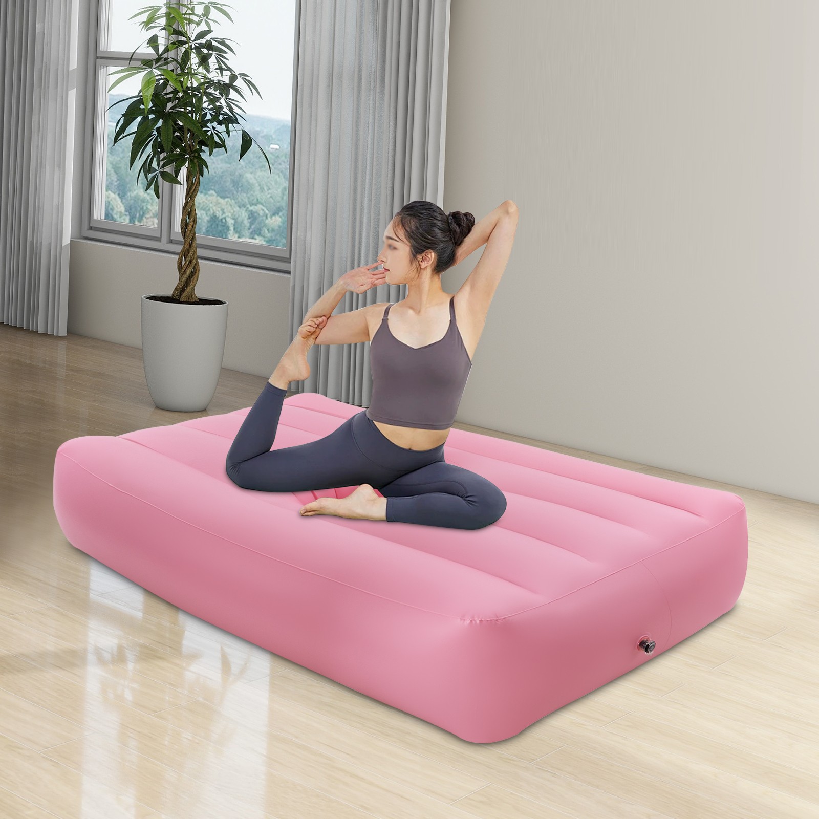 Foldable Inflatable Mattress w/ Reusable Electric Air Pump Post Surgery Recovery
