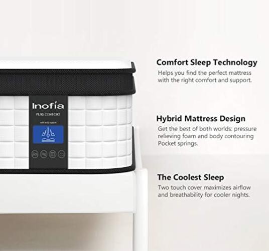 Mattress, 12 Inch Hybrid Innerspring Double Mattress in a Box, Full 12 inch