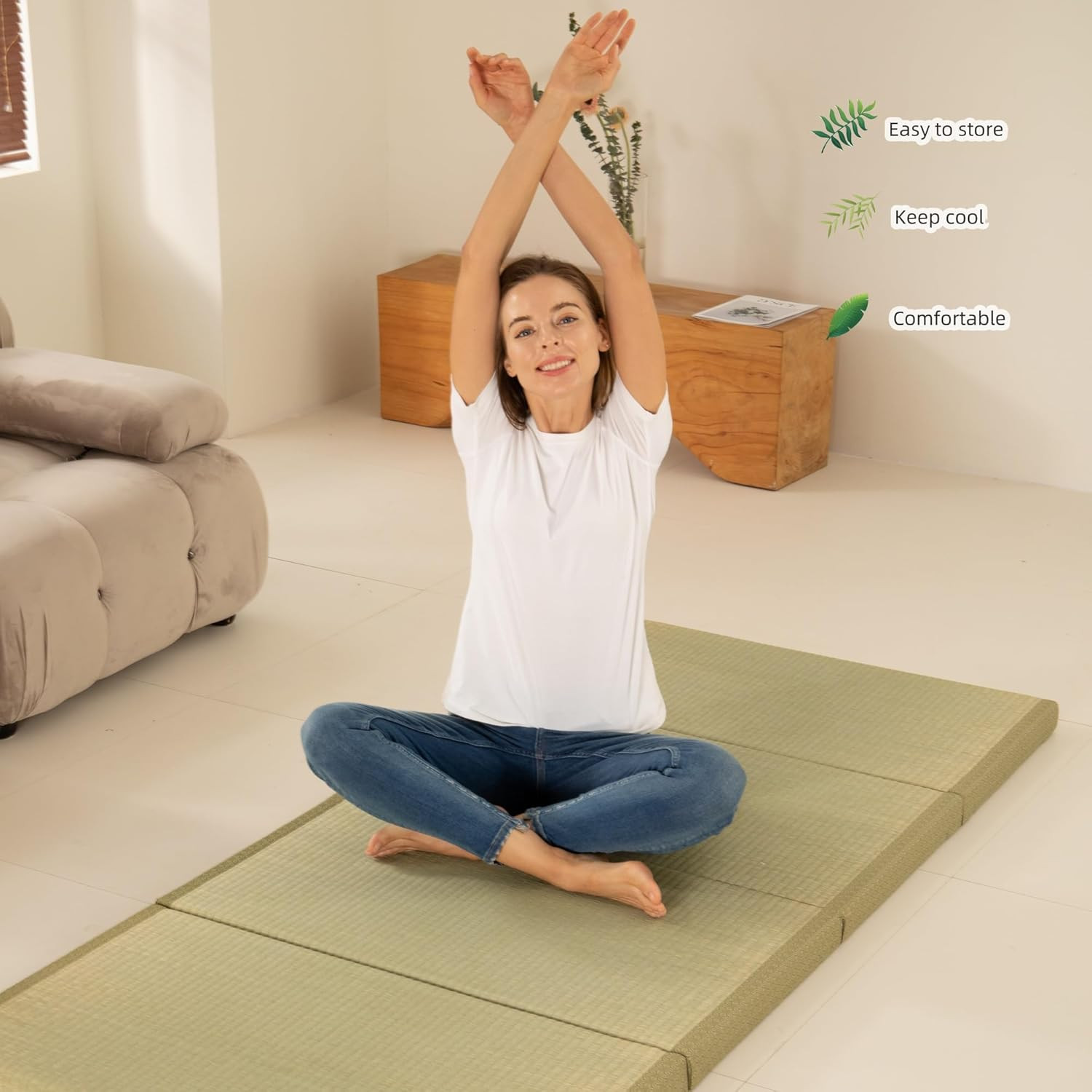 Thick Japanese Tatami Mat Twin Floor Mattress 35.4″ x 78.7″ x 1.8
