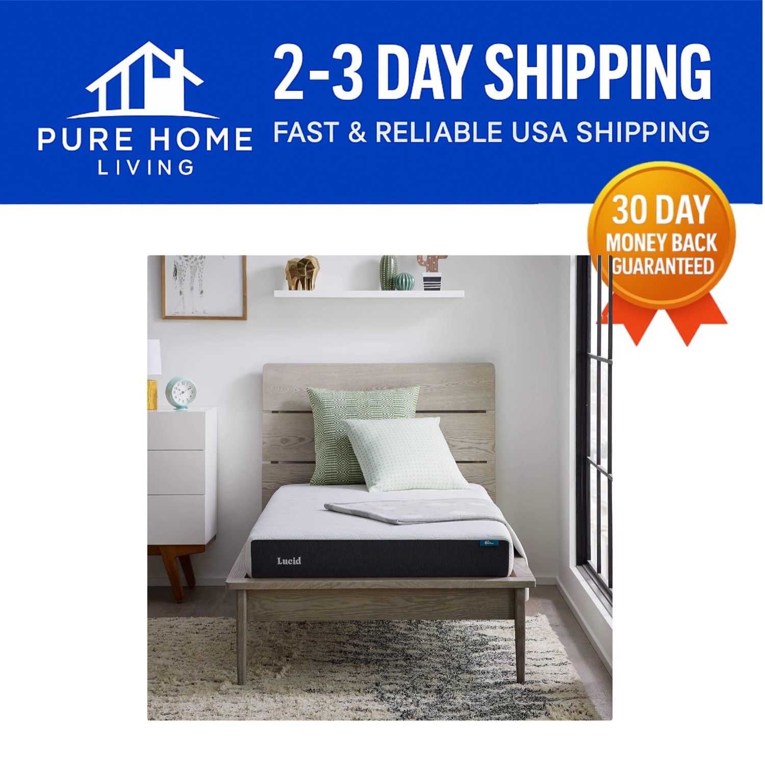 Hypoallergenic 6 Inch Twin XL Gel Memory Foam Mattress – Fresh & Firm Support