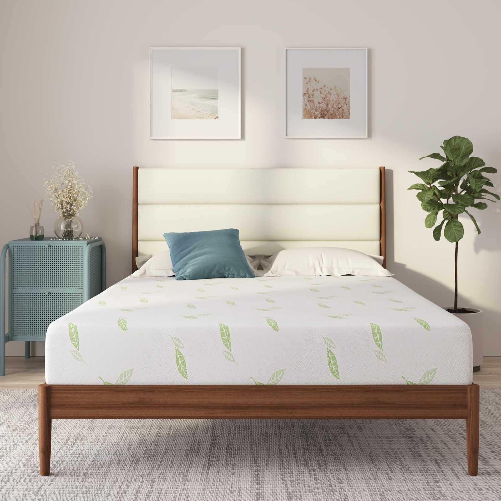 Twin Size, 12 Inch Anula Green Tea Infused Memory Foam Mattress, Bed in a Box…