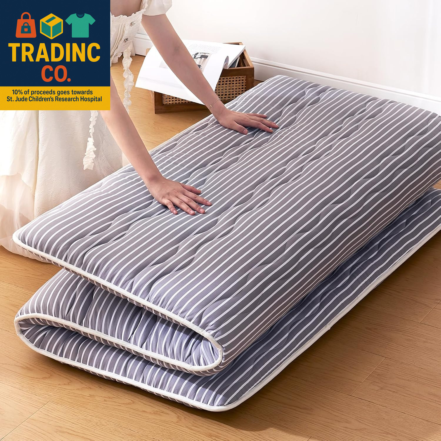 High-Density Foam Japanese Futon Mattress for Adults and Children, Portable Pad