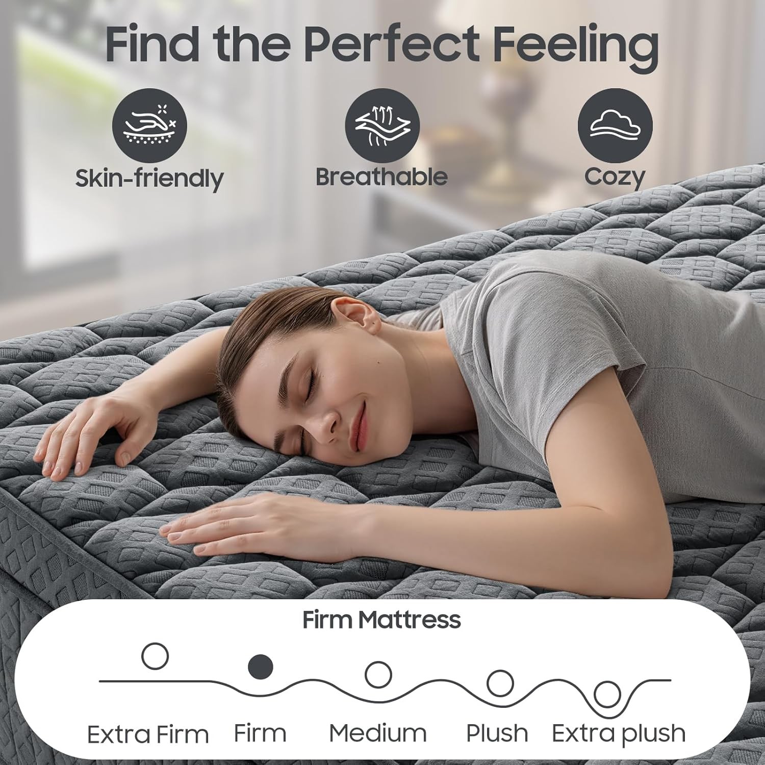 14 inch Firm Mattress Queen, Hybrid Mattress with Back and Lumbar Hip Support,
