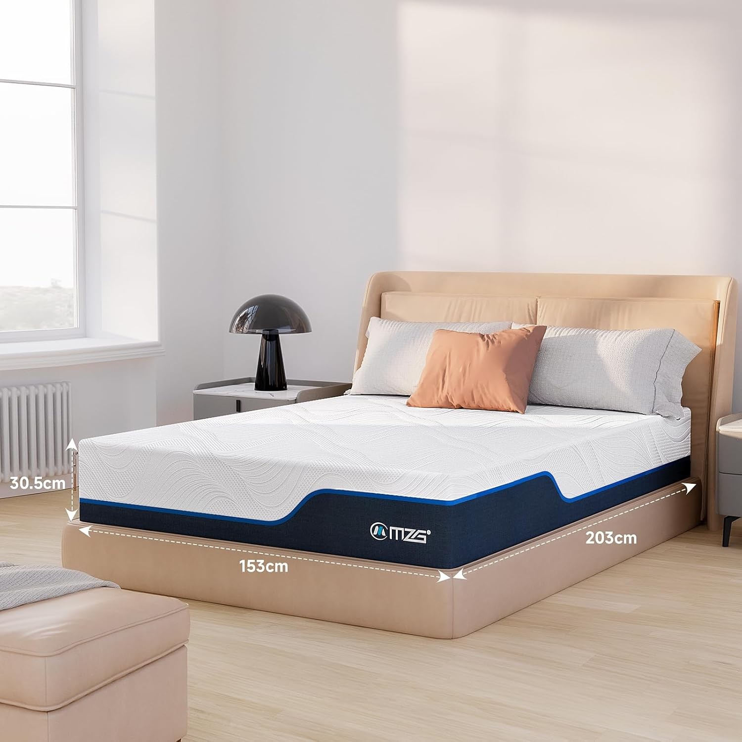 12»Queen Size Plush Hybrid Mattress,Gel-Infused Memory Foam Breathable In a Box