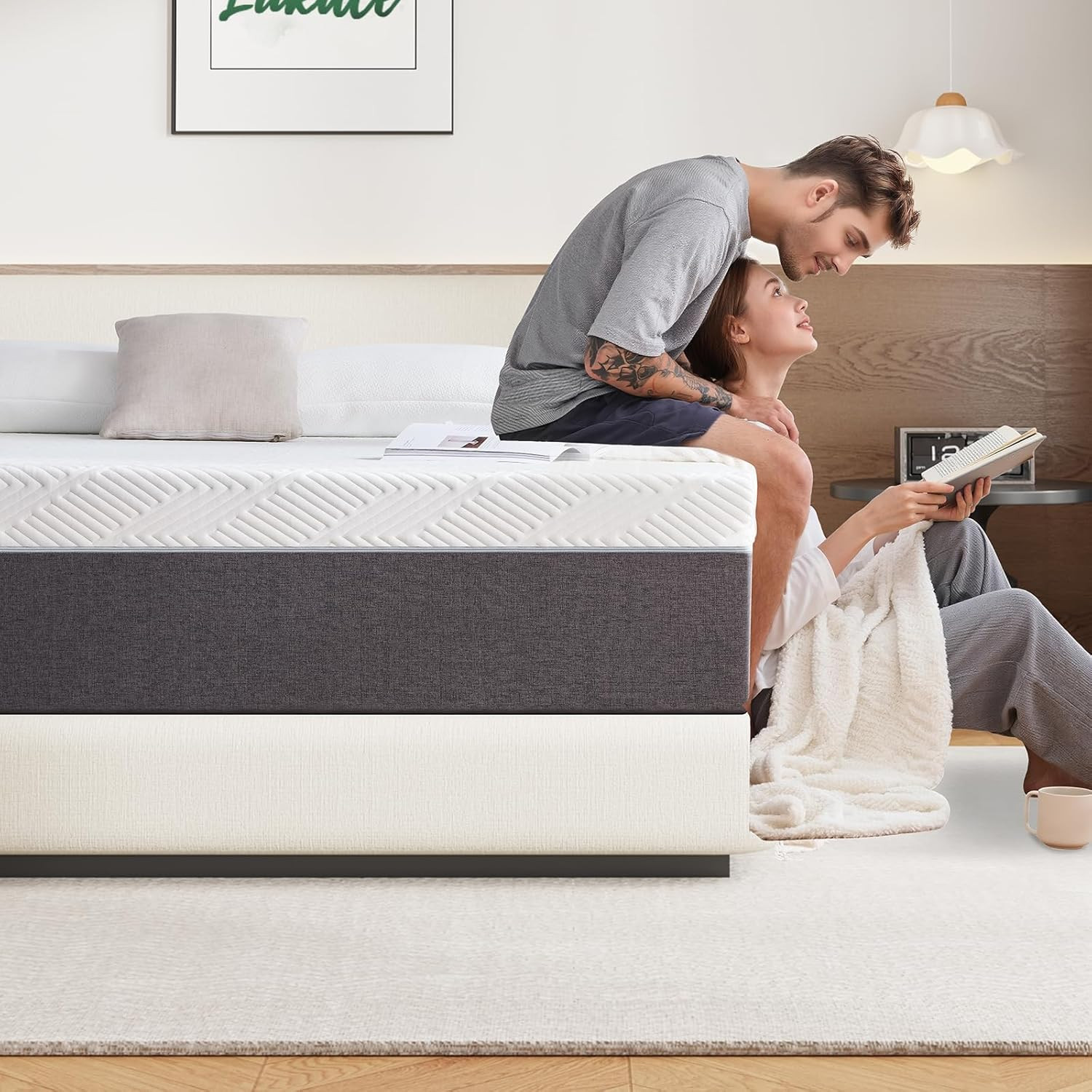 8 Inch Twin Mattress No Fiberglass Gel Memory Foam Mattress for Back Pain, Relie