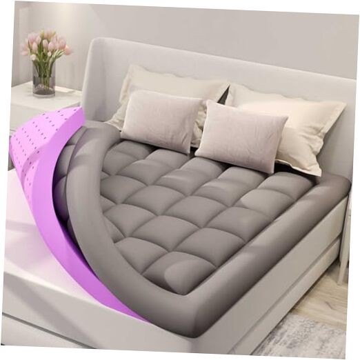 Dual Layer 5 Inch Memory Foam Mattress Topper Size, 2 Inch Gel King Dark Gray