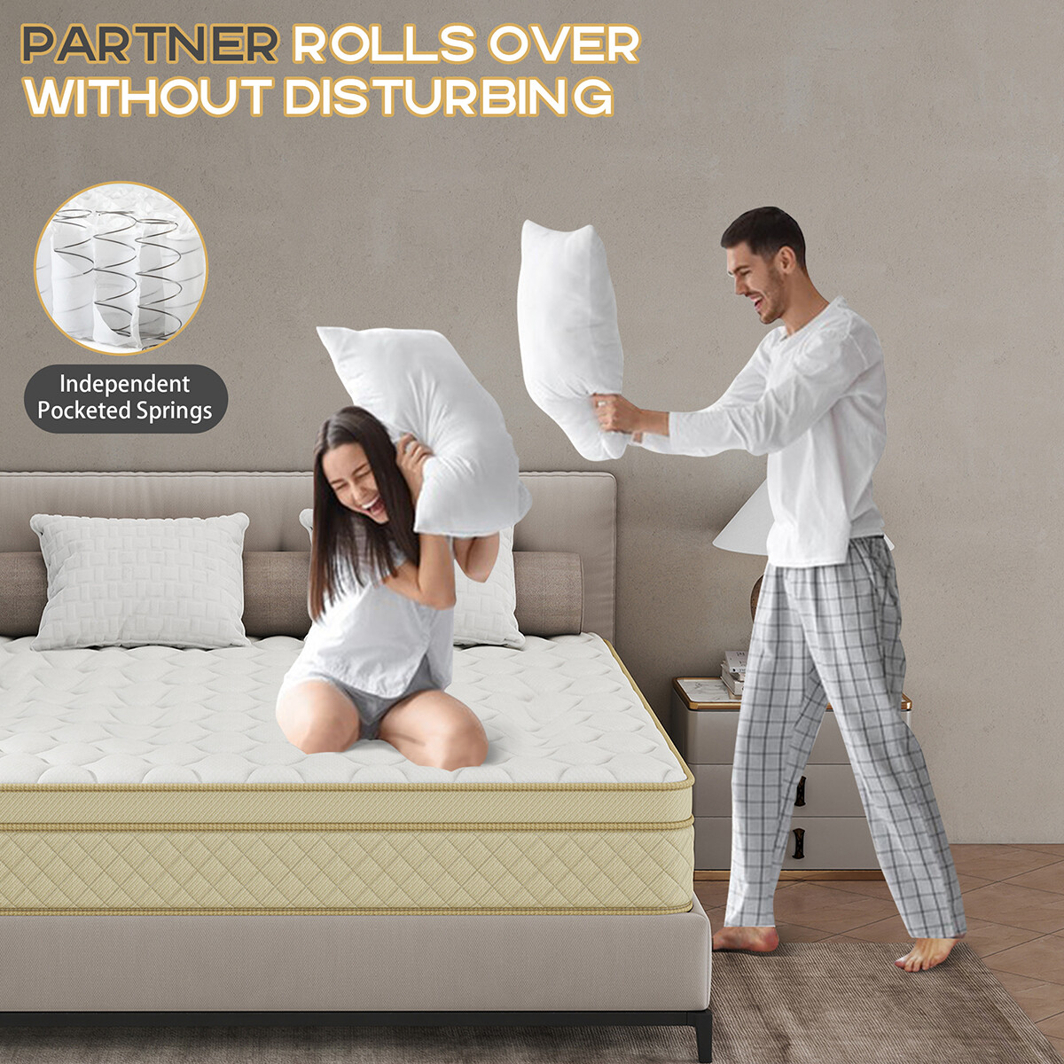 12″14″ Hybrid Mattress In A Box Gel Memory Foam Spring Twin Full Queen King Size