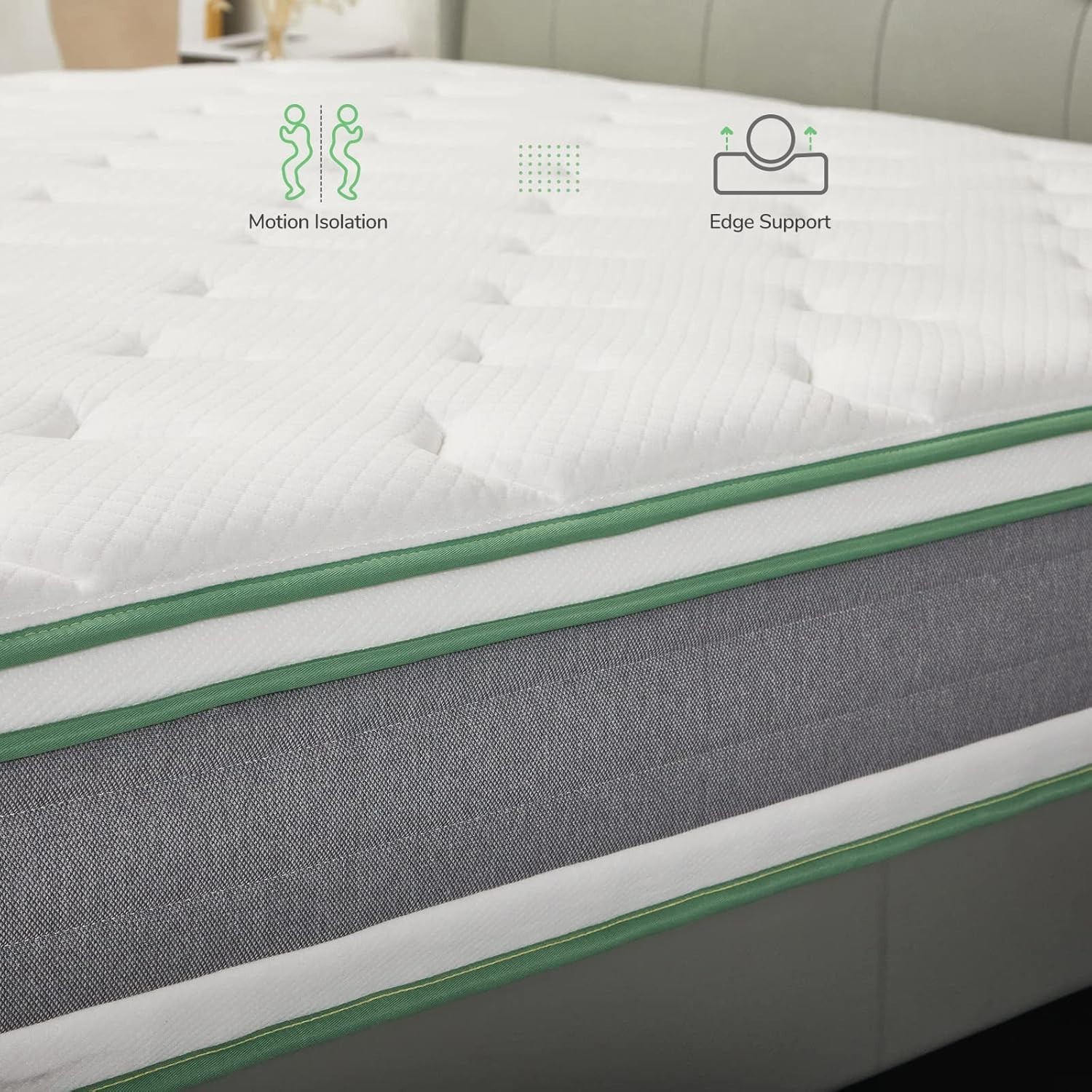 Queen Mattress, 12 Inch Hybrid Mattress in a Box, Innerspring Mattress with G…