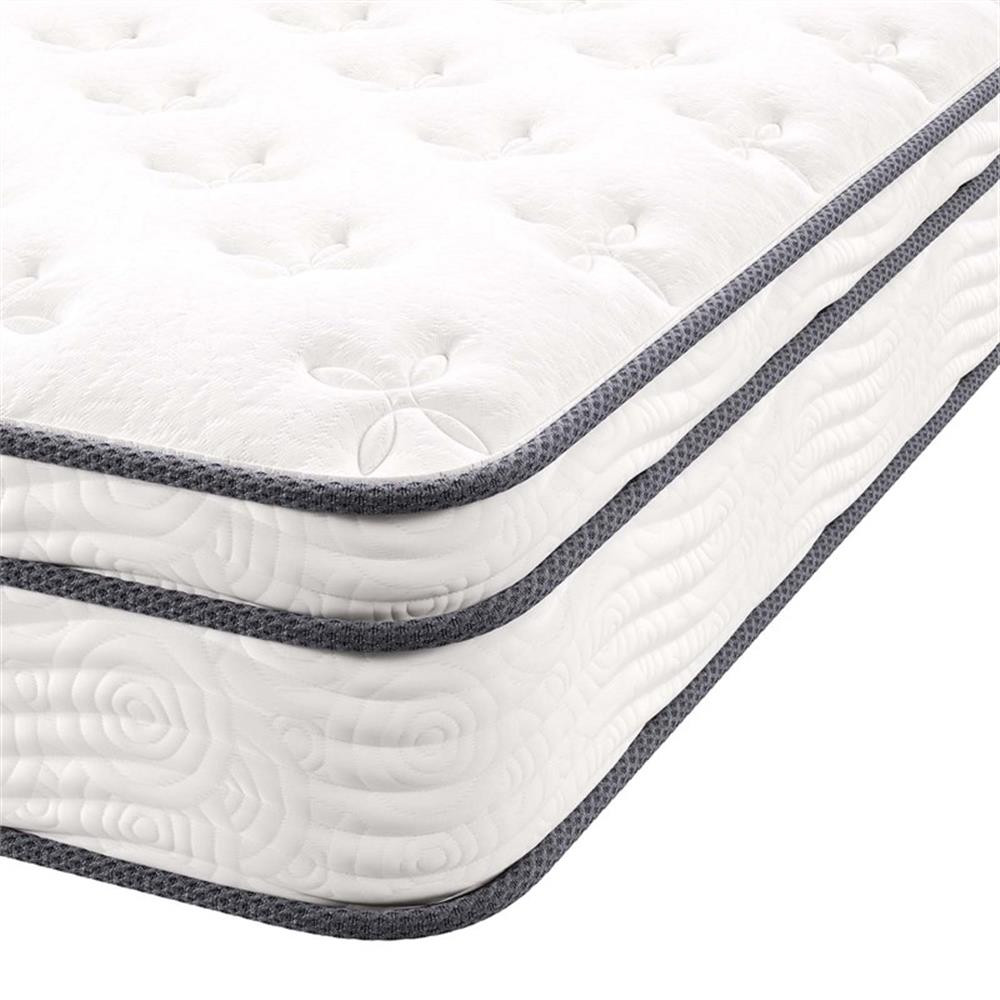 Bowery Hill 10″ Modern Innerspring and Foam Queen Mattress in White