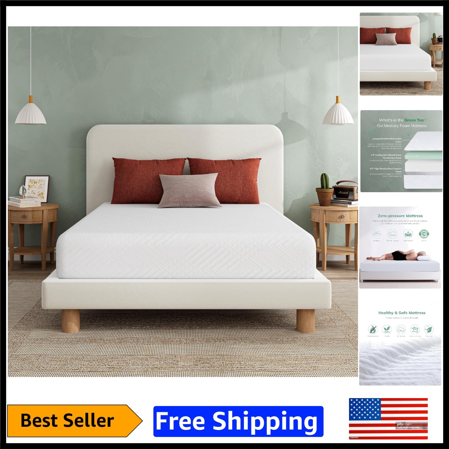 Eco-Friendly 6-Inch Gel Memory Foam Mattress – CertiPUR Certified & Medium Firm