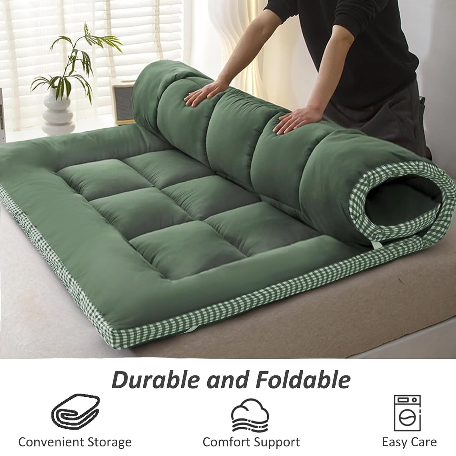 Thick Mattress Topper Twin Size – Non-Slip Mattress Pad Cover for Back Pain B…