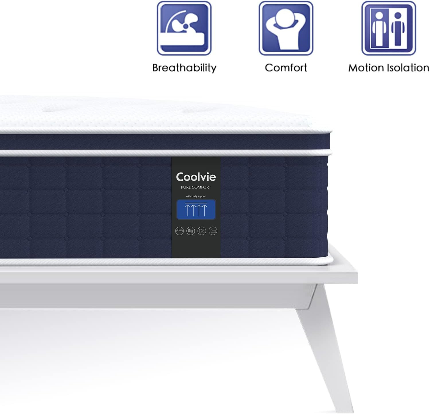 12 Inch Queen Mattress, Hybrid Queen Mattress in a Box, Pocket Springs with Soft