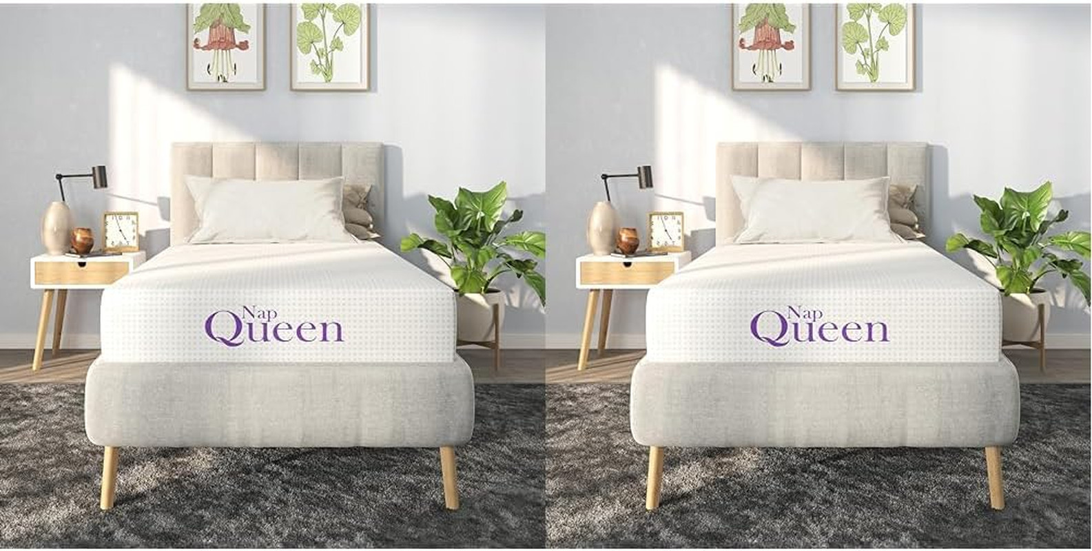 Twin Size Bamboo Charcoal Memory Foam Mattress Bundle – 12″ & 8″ Options