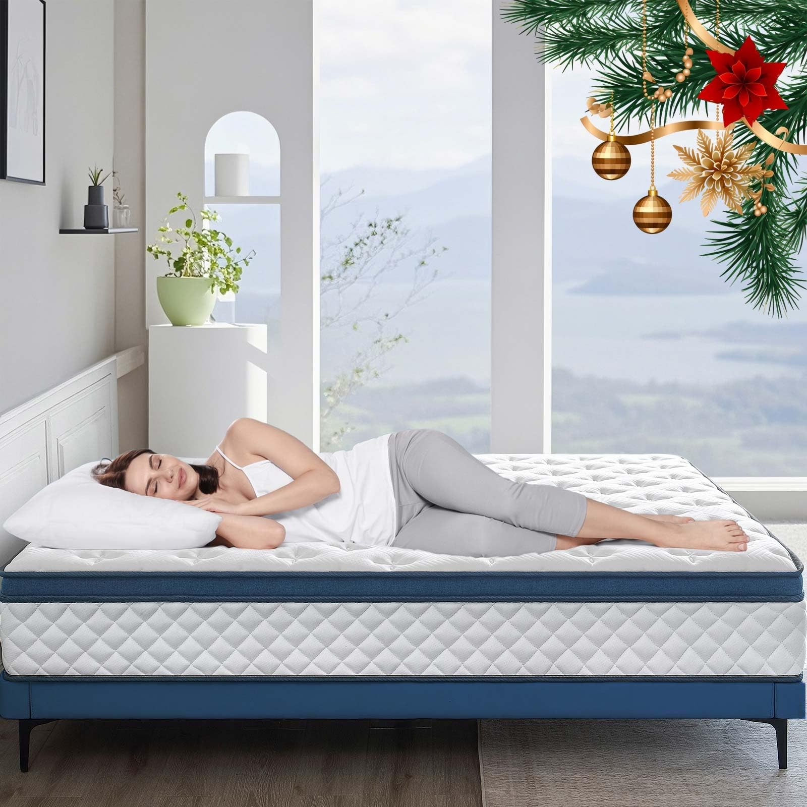 Queen Mattress, 12 Inch Medium Firm Hybrid for Queen Size Bed, Memory Foam Ma…