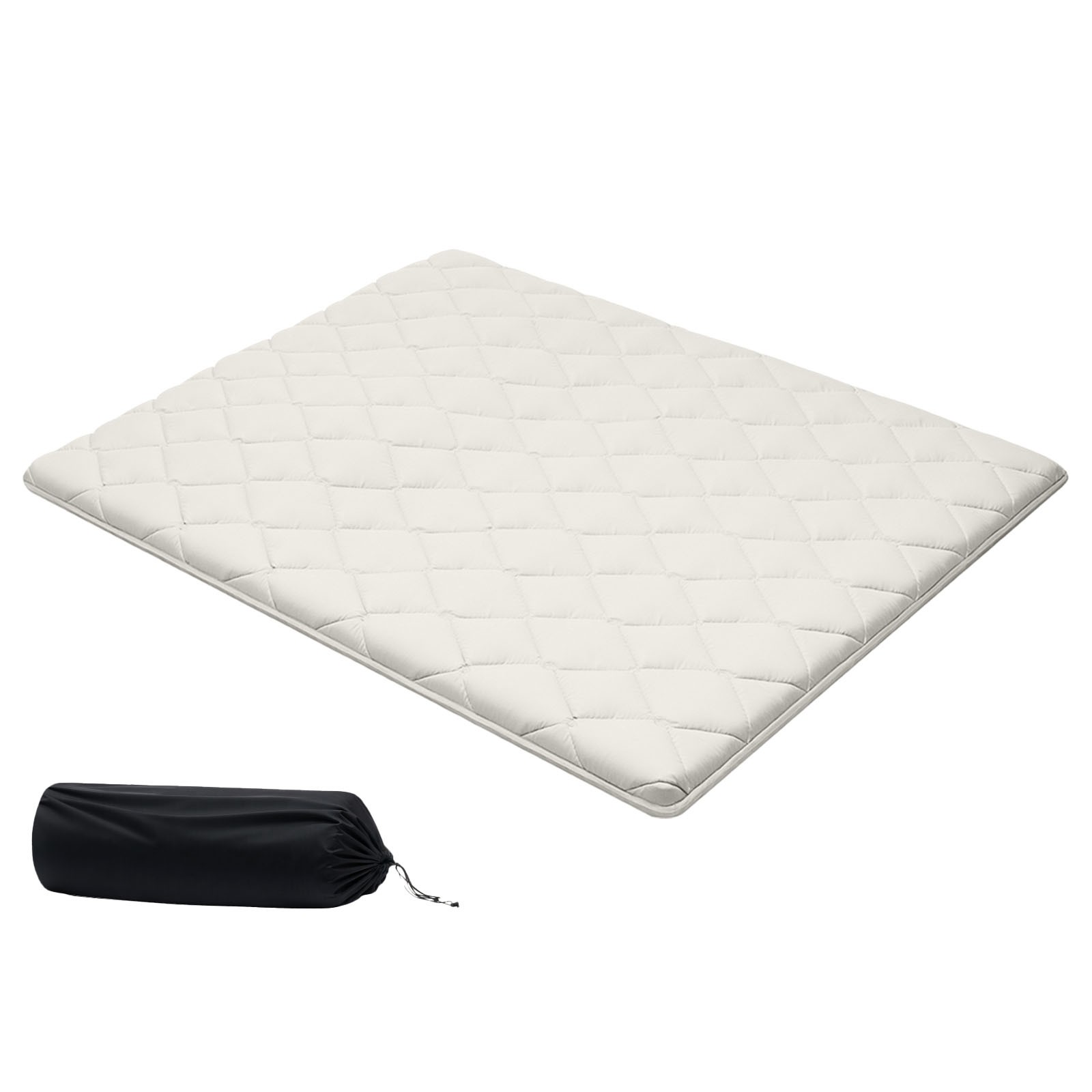 Uimoso Japanese Tatami Mattress Queen Size Foldable Futon with Storage Bag White