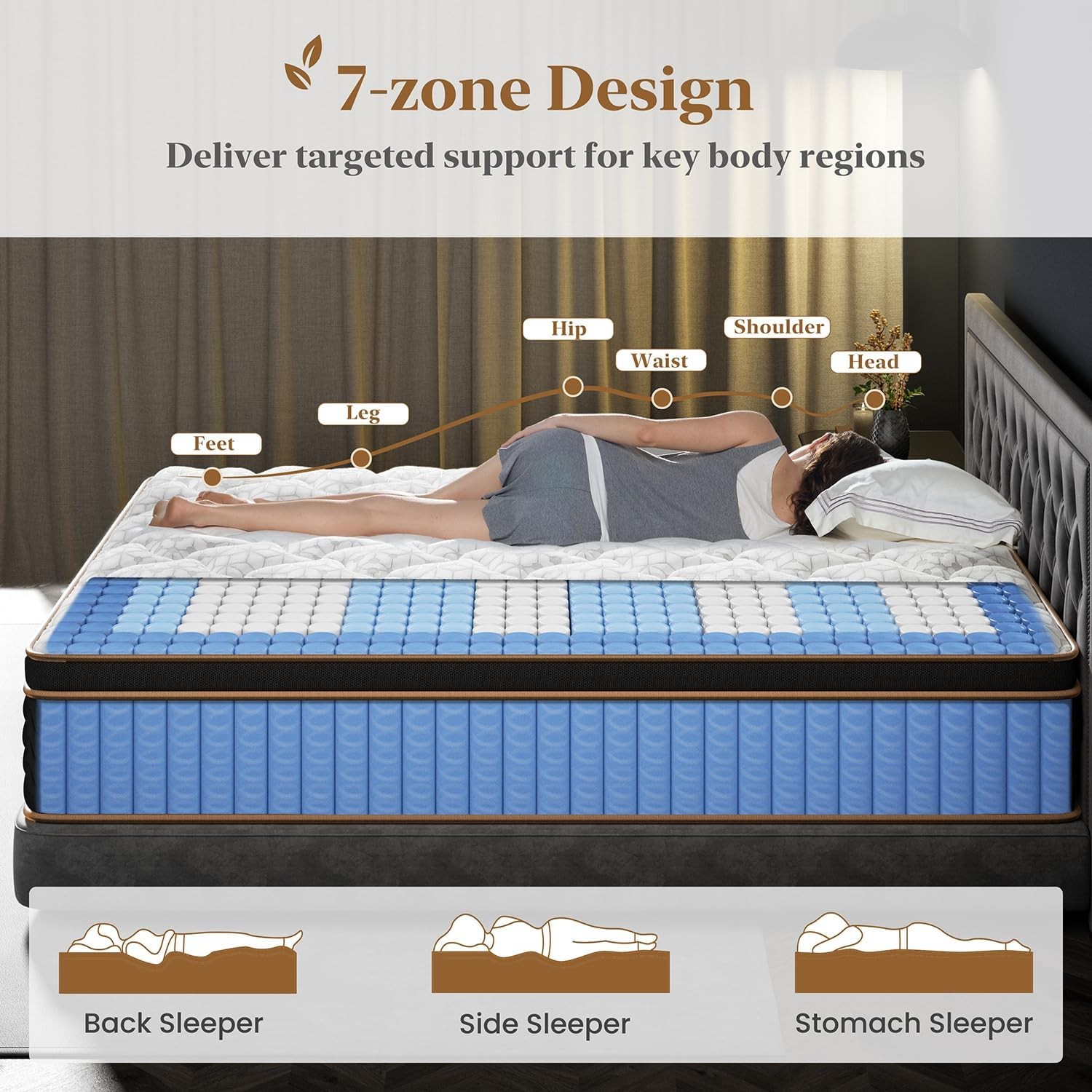 12» Full Queen King Size Mattress Memory Foam Medium Firm Mattress in a box