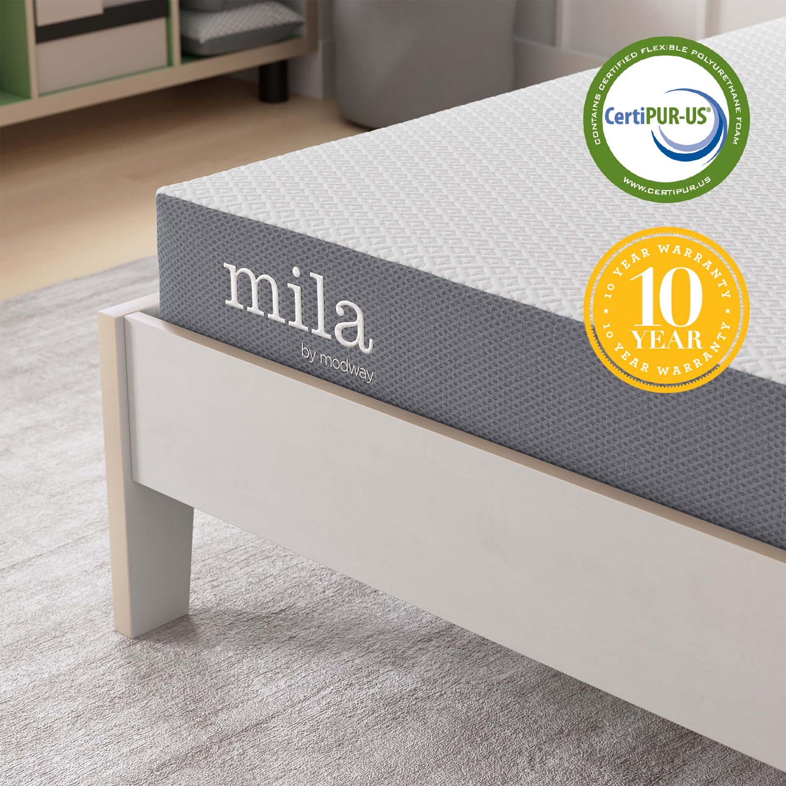 Modway Mila Firm 6″ Fiberglass Free Memory Foam Narrow Twin Mattress