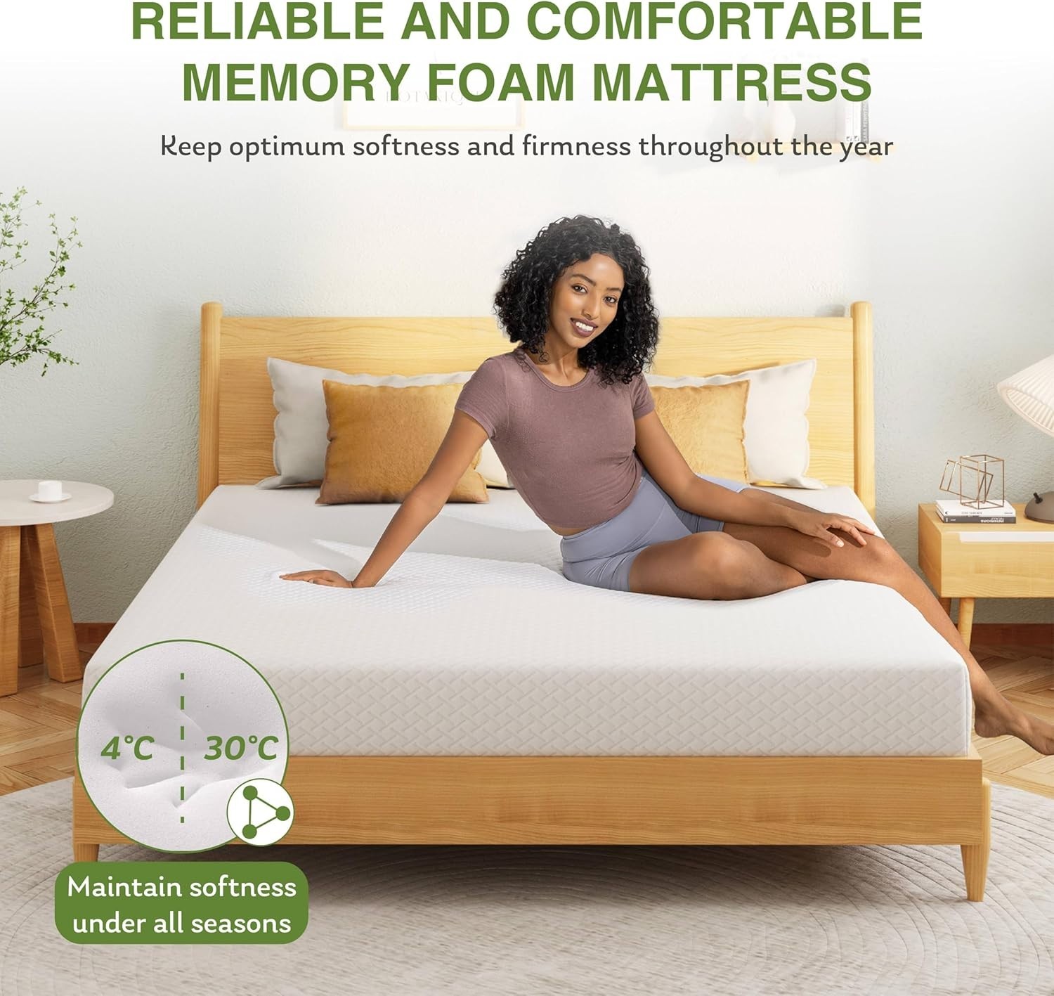 Luxury Full Size Memory Foam Mattress – Pressure Relief & Temperature Regulating