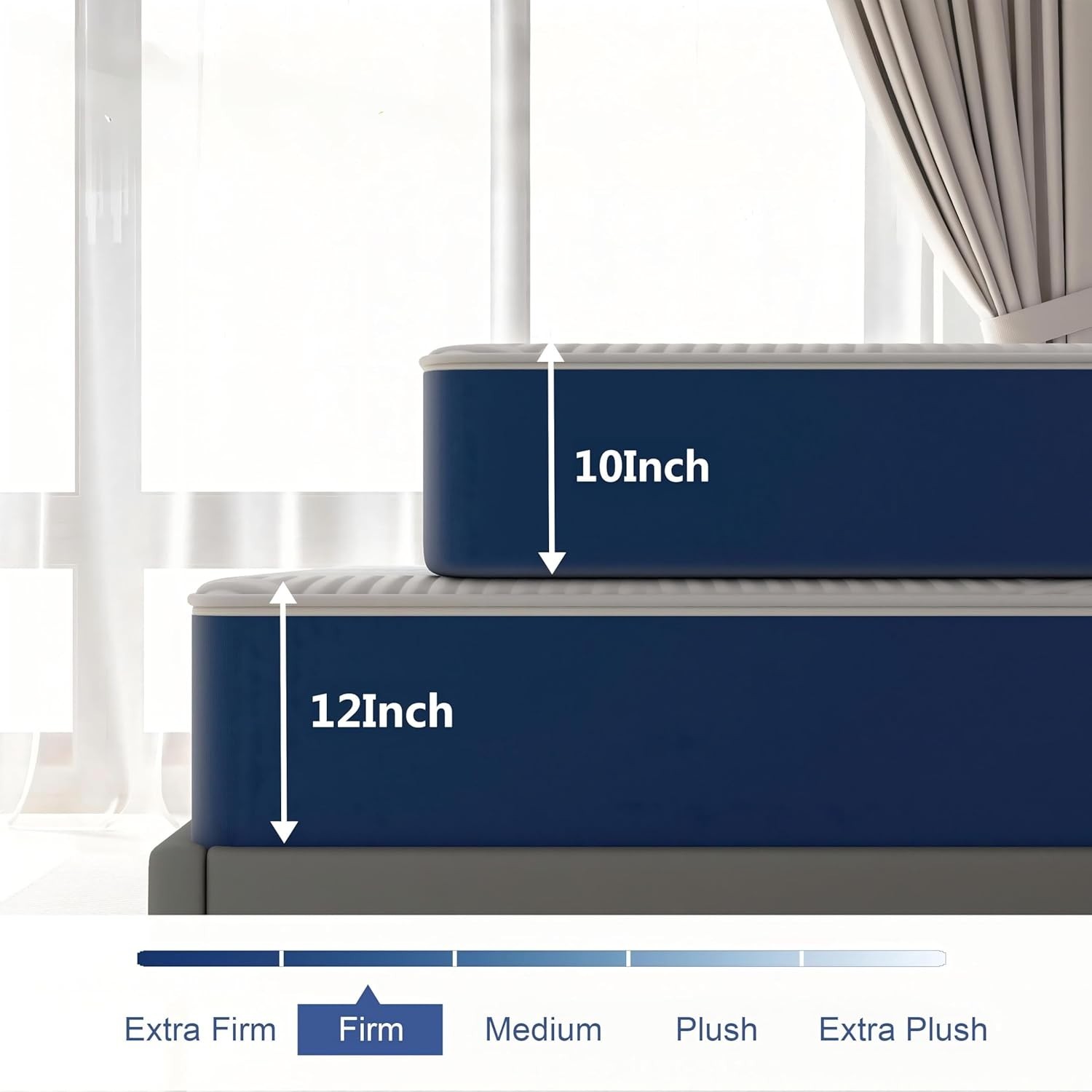 12″ Queen Mattress – Cooling Memory Foam, Firm Support & Washable Cover