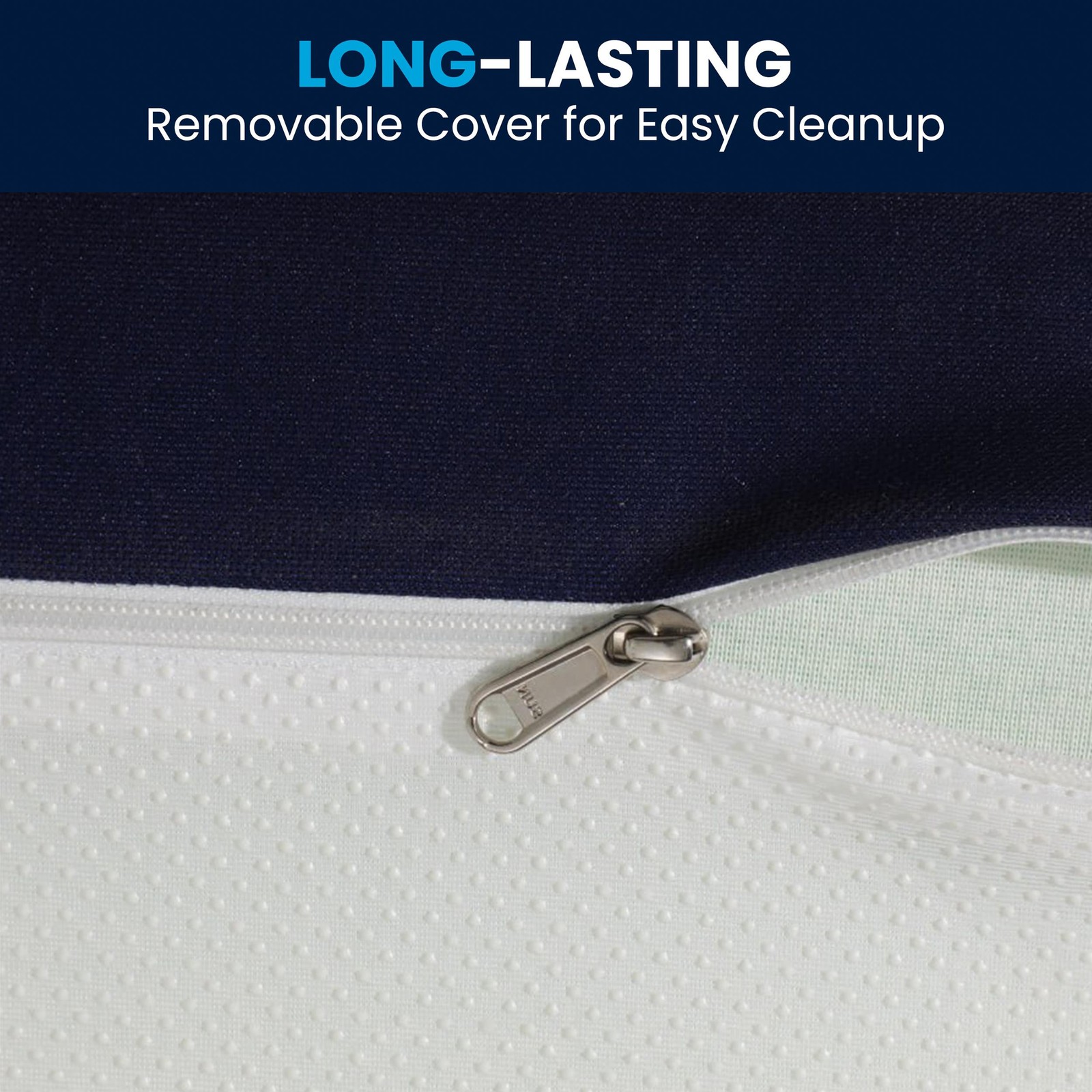 Liquid-Resistant Memory Foam Twin XL Cooling Mattress w/ Zippered Cover in Blue