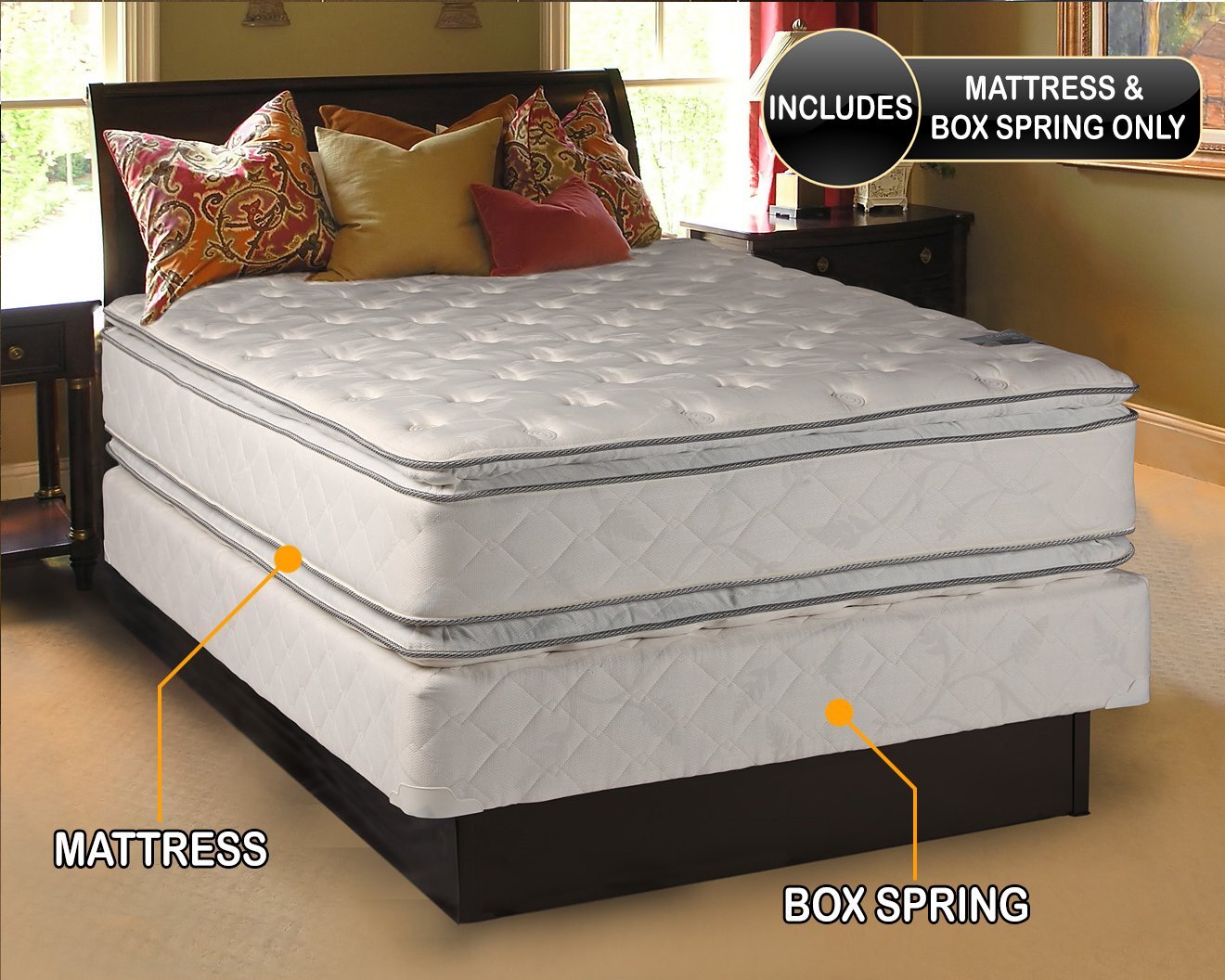 Natural Sleep Full Size Mattress Set with Mattress Protector Included -…