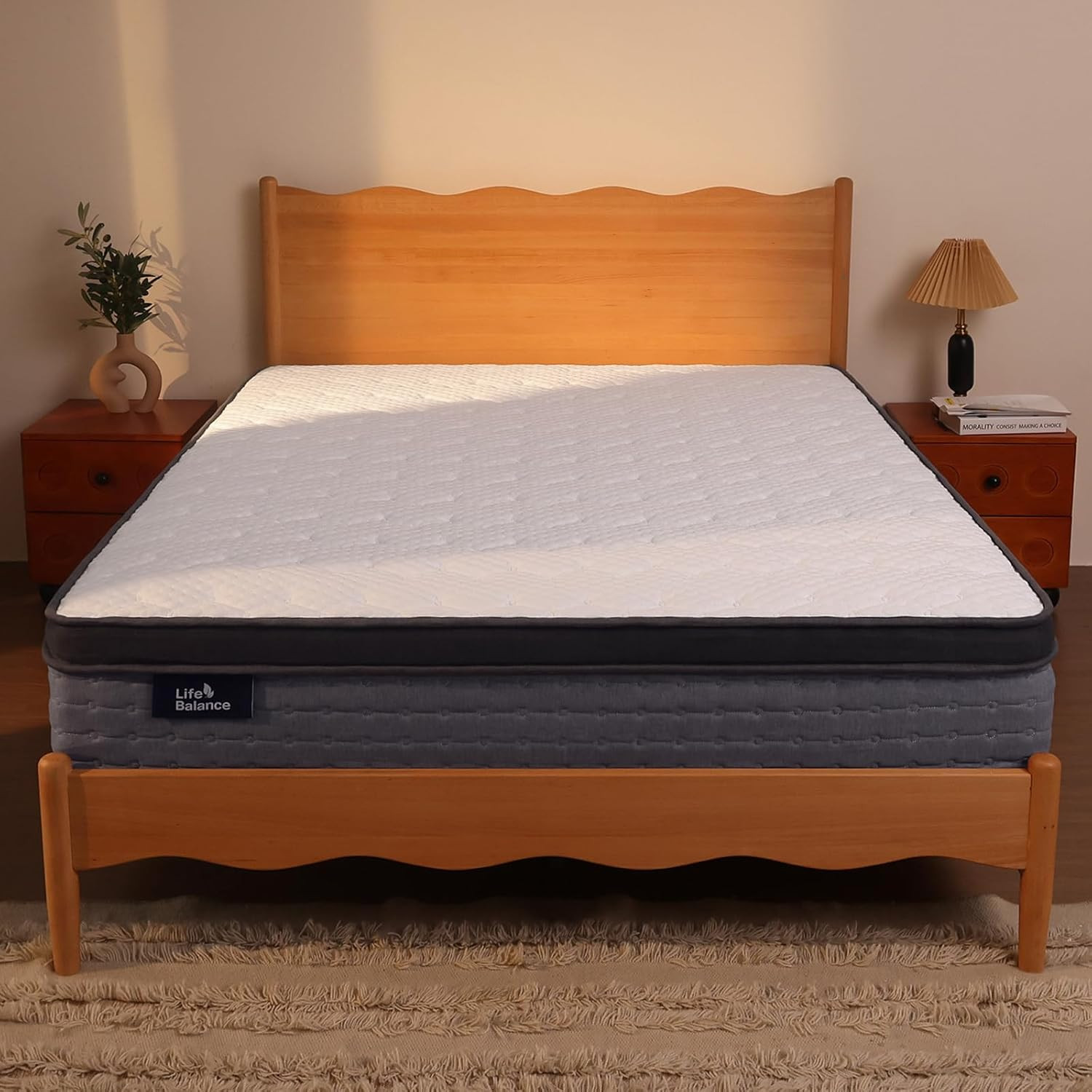 10″ Queen Hybrid Mattress – Cooling Gel & Pocket Coils, USA Made