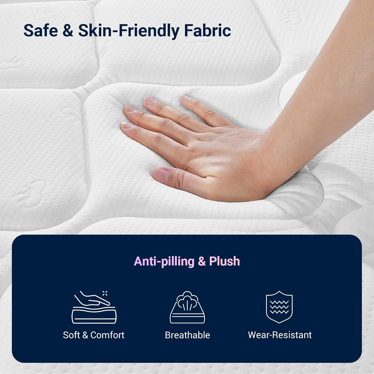 6″Twin Mattress Foam & Spring Hybrid Mattresses in a Box Medium Soft Mattresses