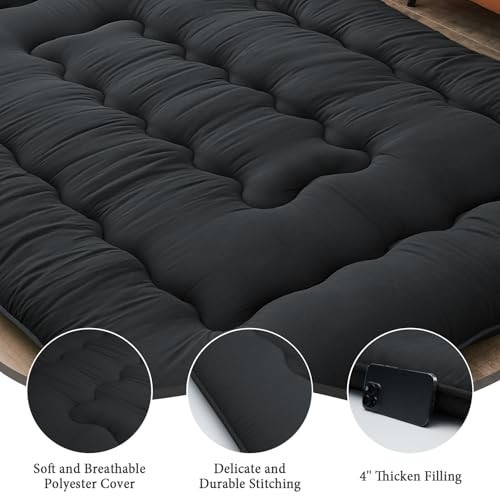 4» Thick Japanese Floor Mattress – Foldable Futon Sleeping Pad for Camping & Gu