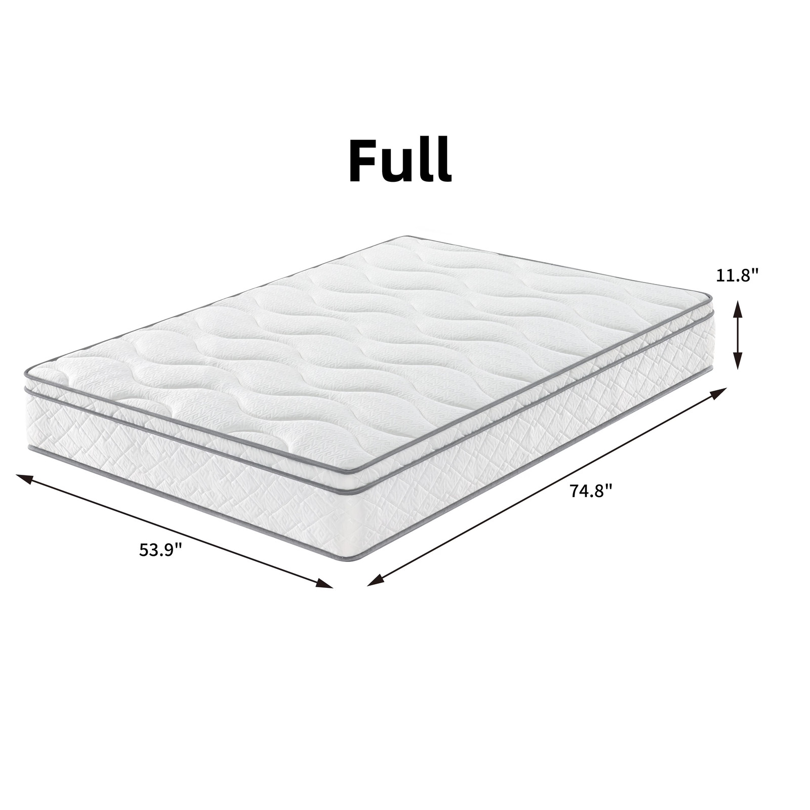Full Size Mattress,12 Inch Hybrid Mattress in a Box Pocket Spring Memory Foam