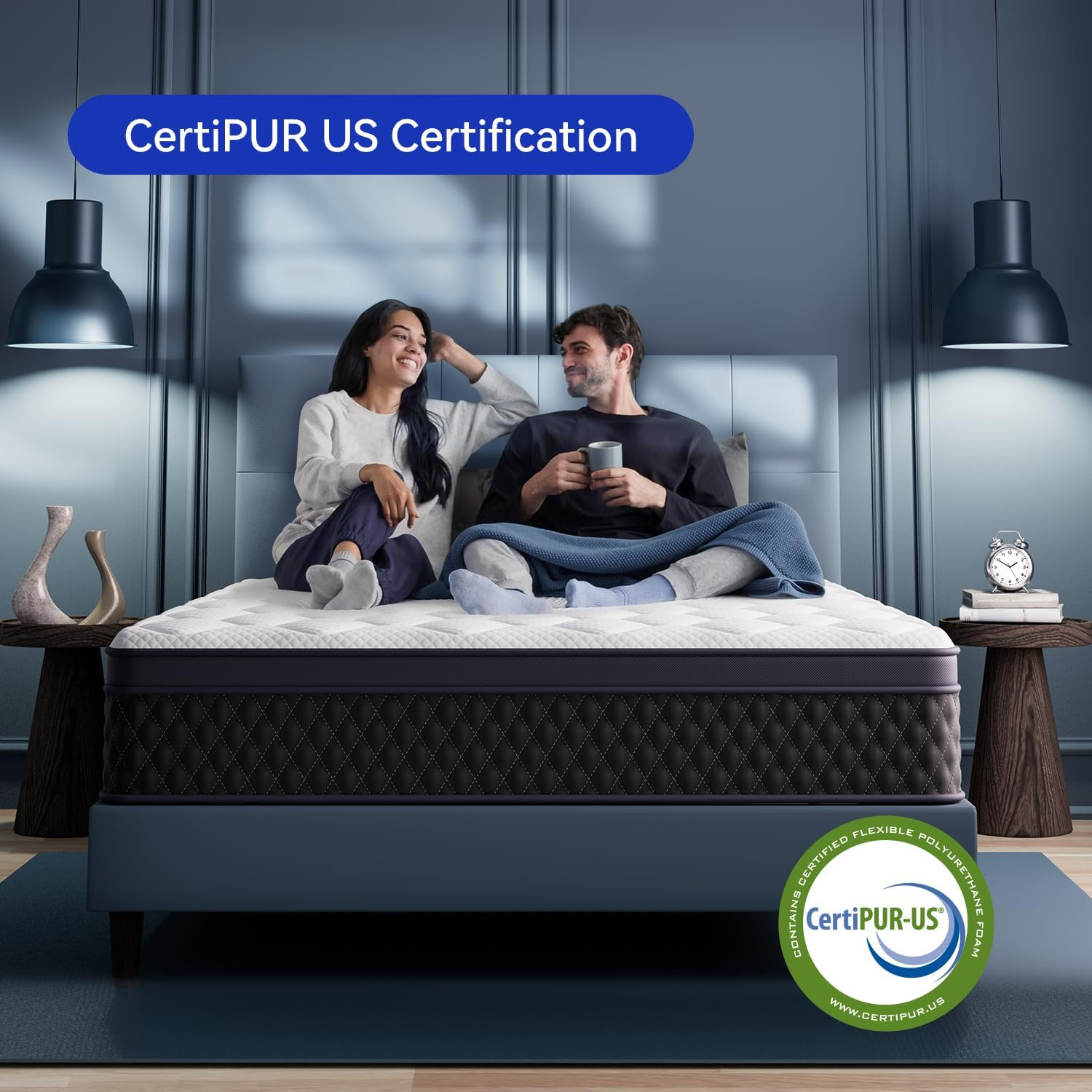 Sweetcrispy 12″ Hybrid Mattress – Medium Firm, CertiPUR-US, Queen Size