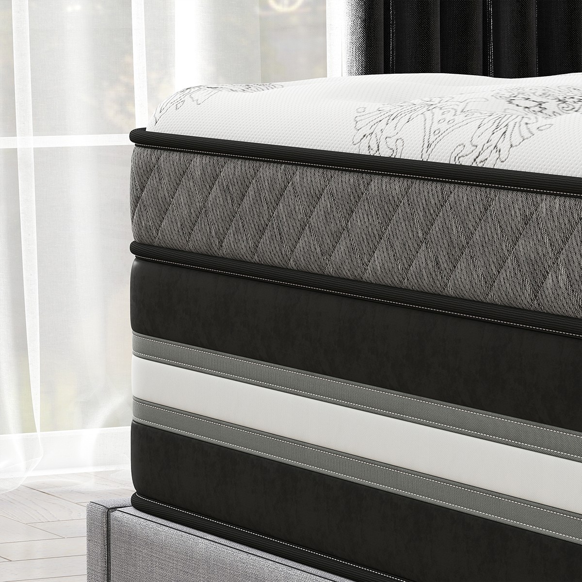 Hybrid Pocket Coil Gel Memory Foam Mattress in a Box 12/14″ Twin Full Queen King