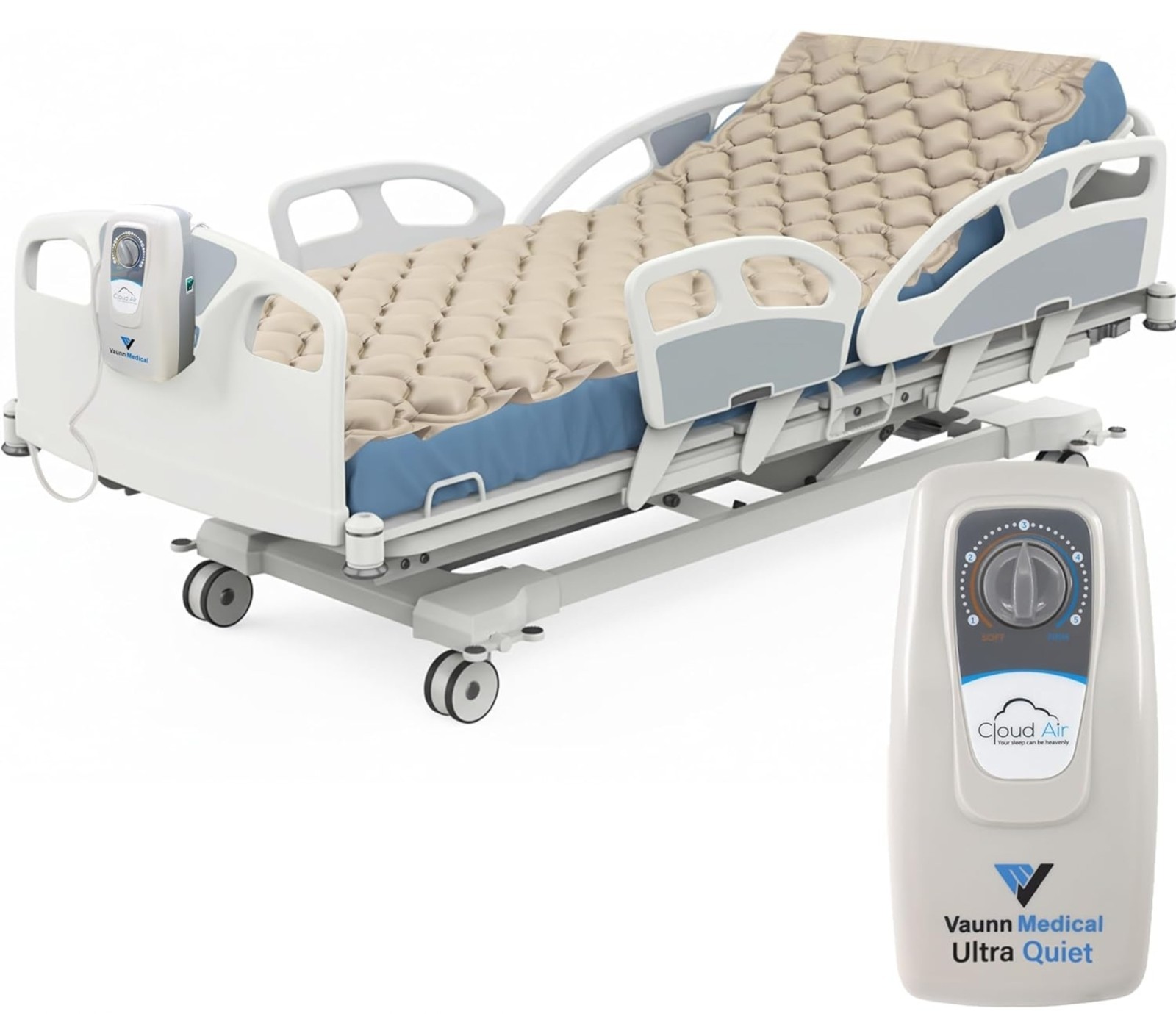 Vaunn Medical Alternating Air Pressure Mattress Topper Twin Size 36″ x 78″ x 3″