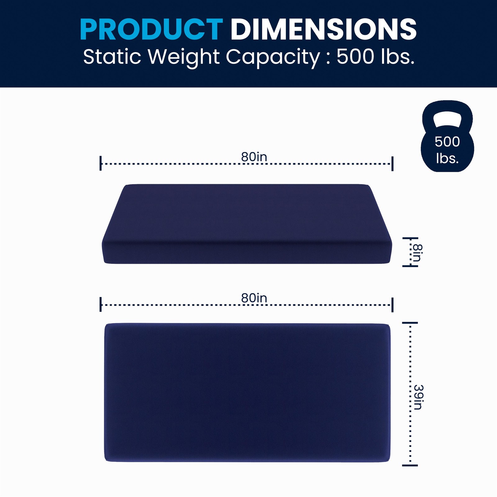 Liquid-Resistant Memory Foam Twin XL Cooling Mattress w/ Zippered Cover in Blue