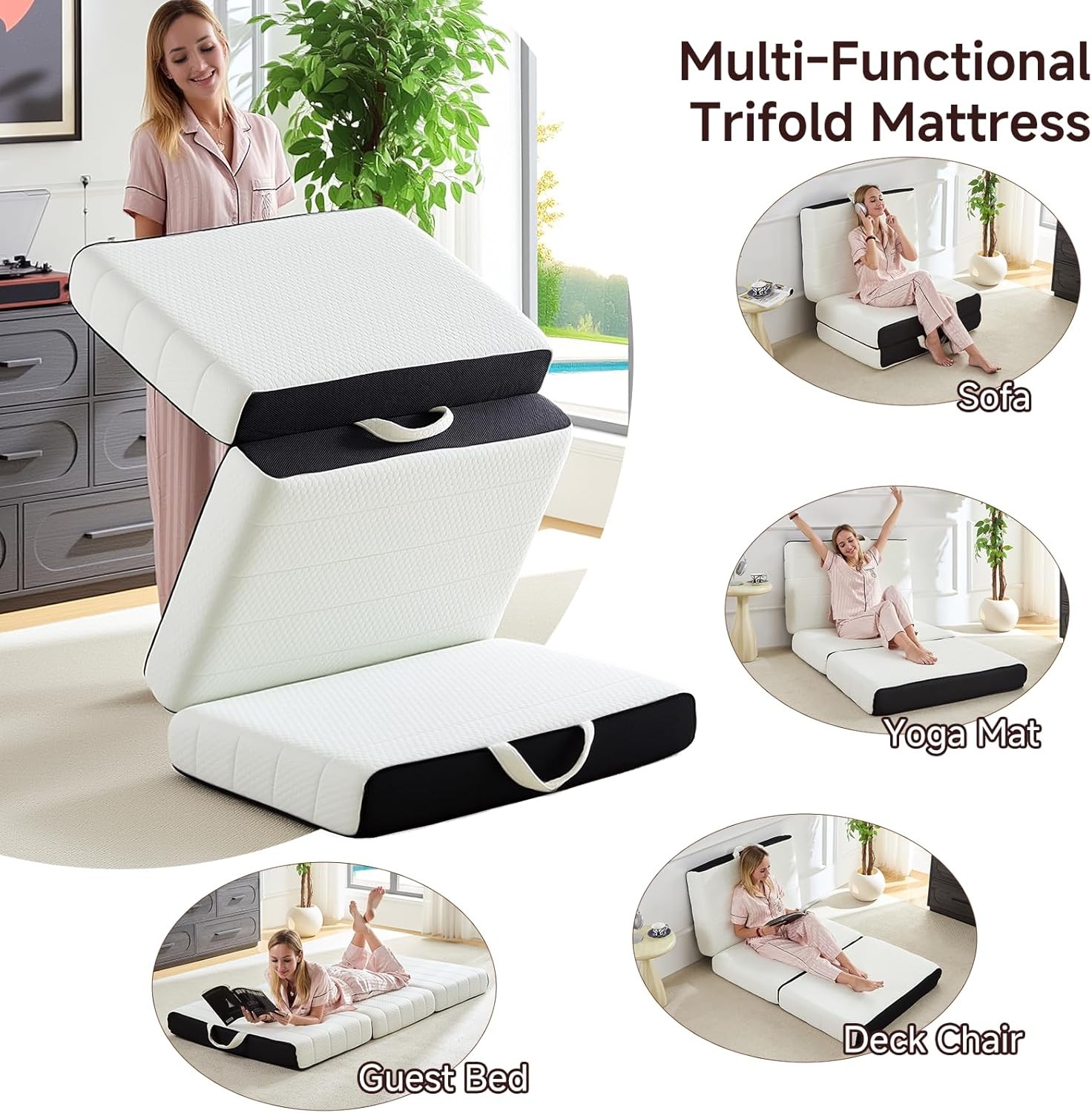 Foldable Mattr, Single Tri-Fold Memory Fo Mattr per with