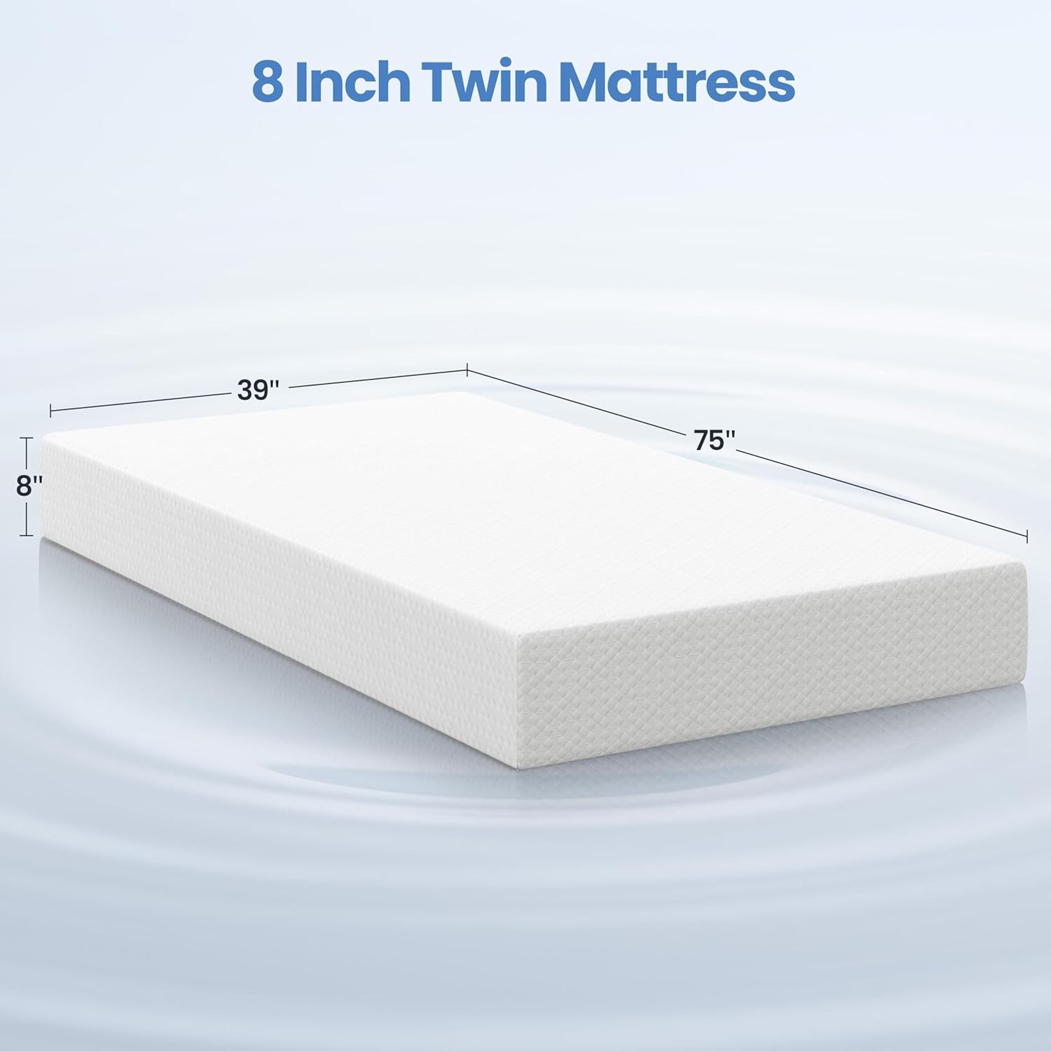 8 Inch Twin Mattress 3 Foam Layer Cooling Gel Memory Foam Mattresses Green Tea