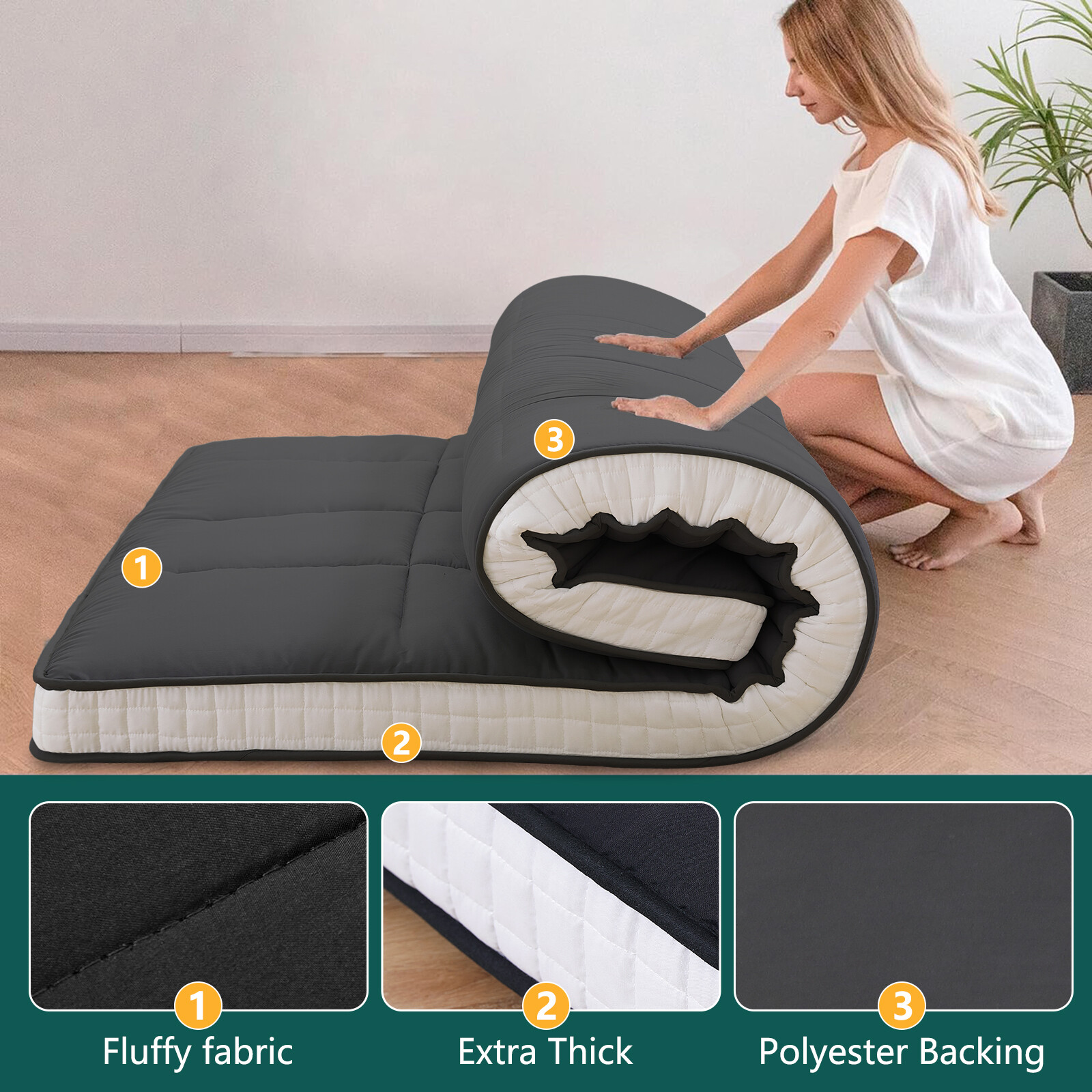 SLSY Futon Mattress for Floor Thick Japanese Floor Mattress Padded TwinFull Size