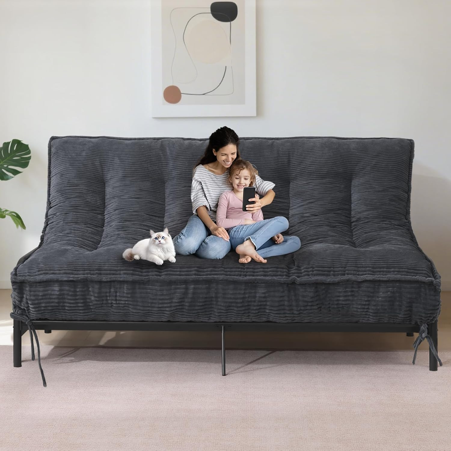 Queen Futon Mattress, 8″ Thick, Folding, Medium Firm, No Frame