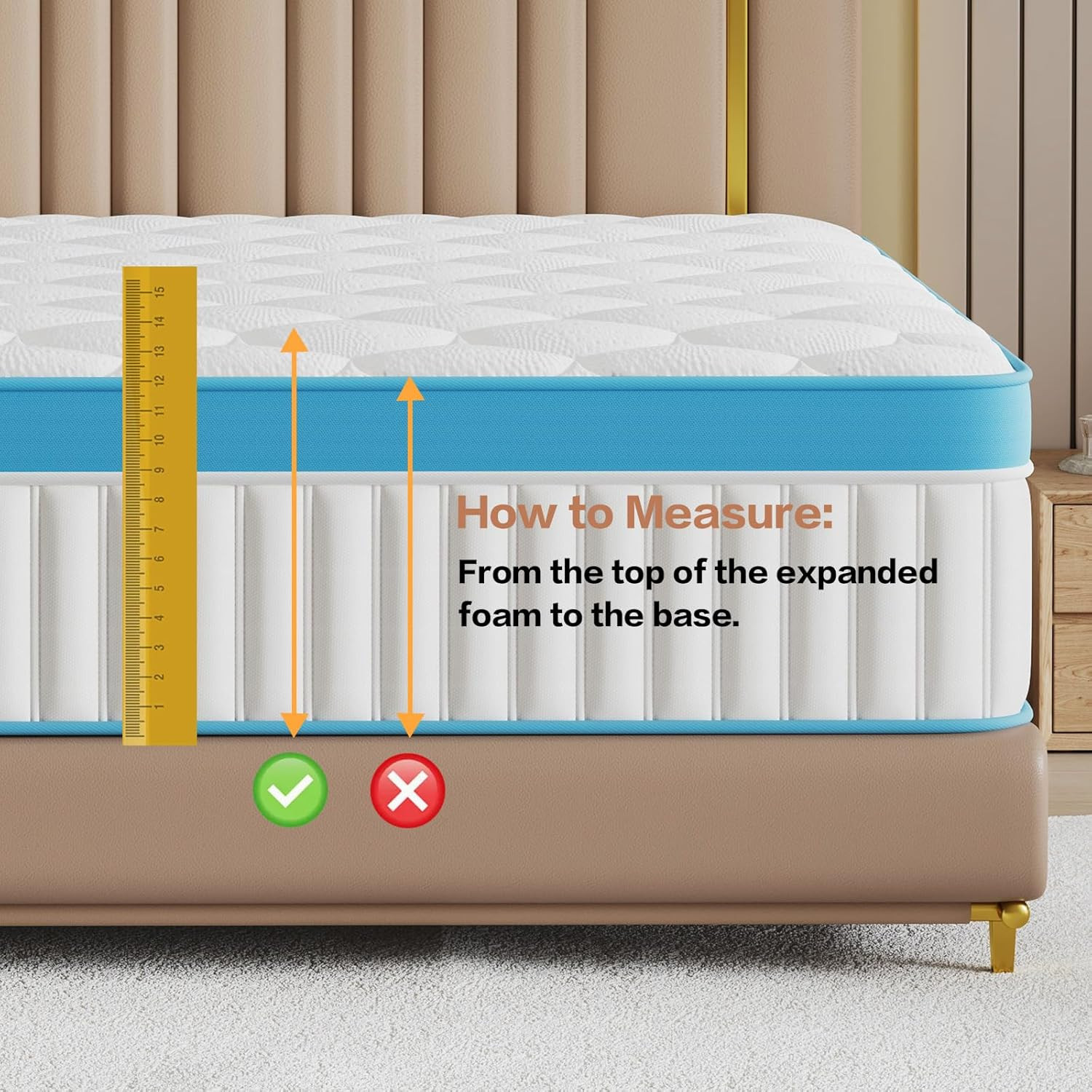 14″ Queen Memory Foam Mattress – Pressure Relief & Cool Sleep, CertiPUR-US