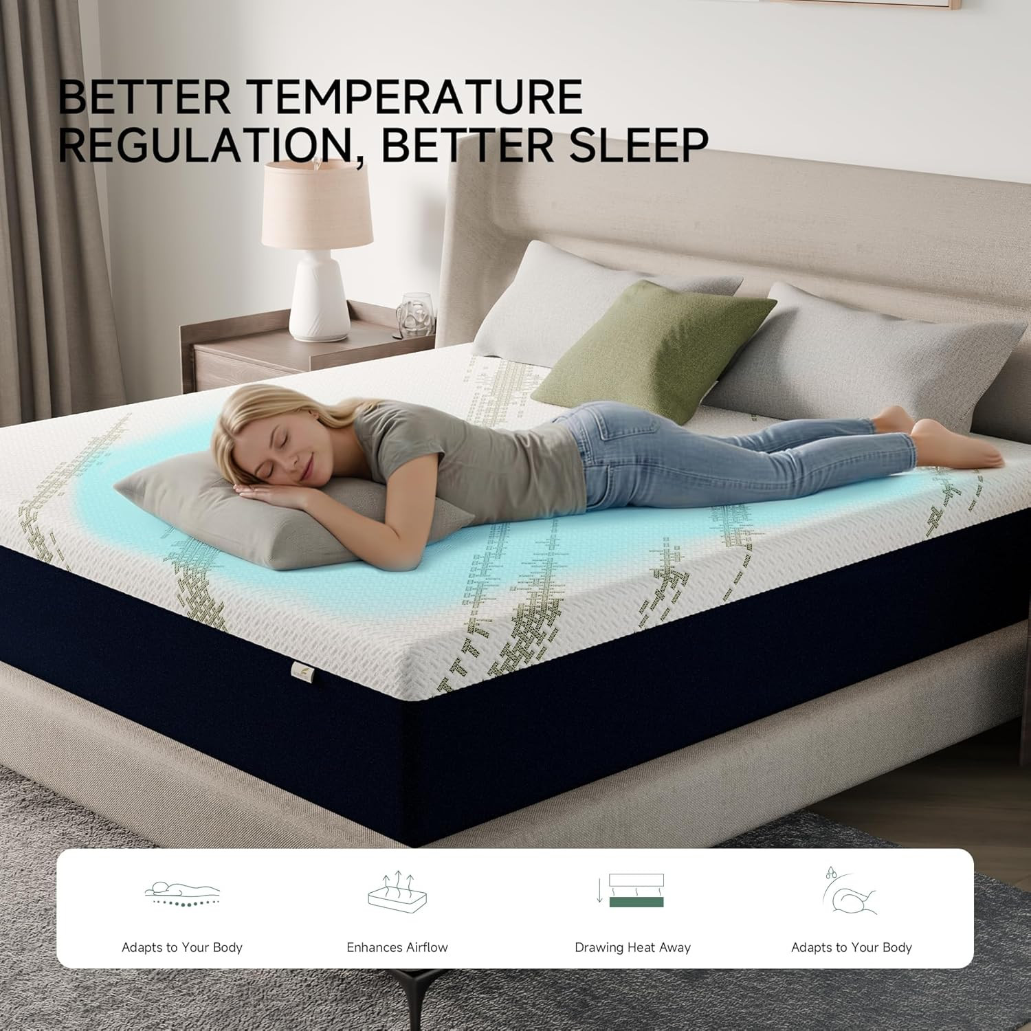 Full Size Mattress 10-Inch for Sleep Cooler – Cooling Gel Memory Foam Mattress w