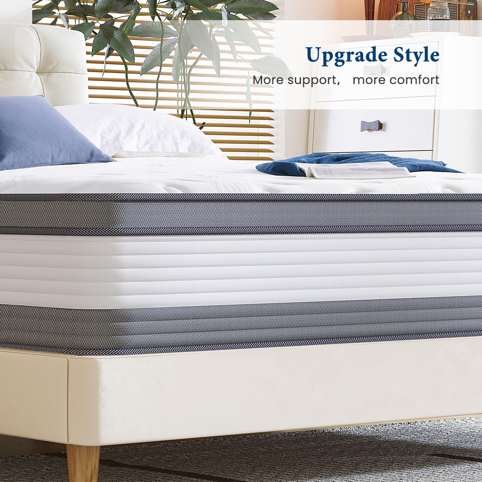 Twin Mattress 12 Inch Hybrid Mattress Twin Size Bed Mattresses in A Box Indiv…