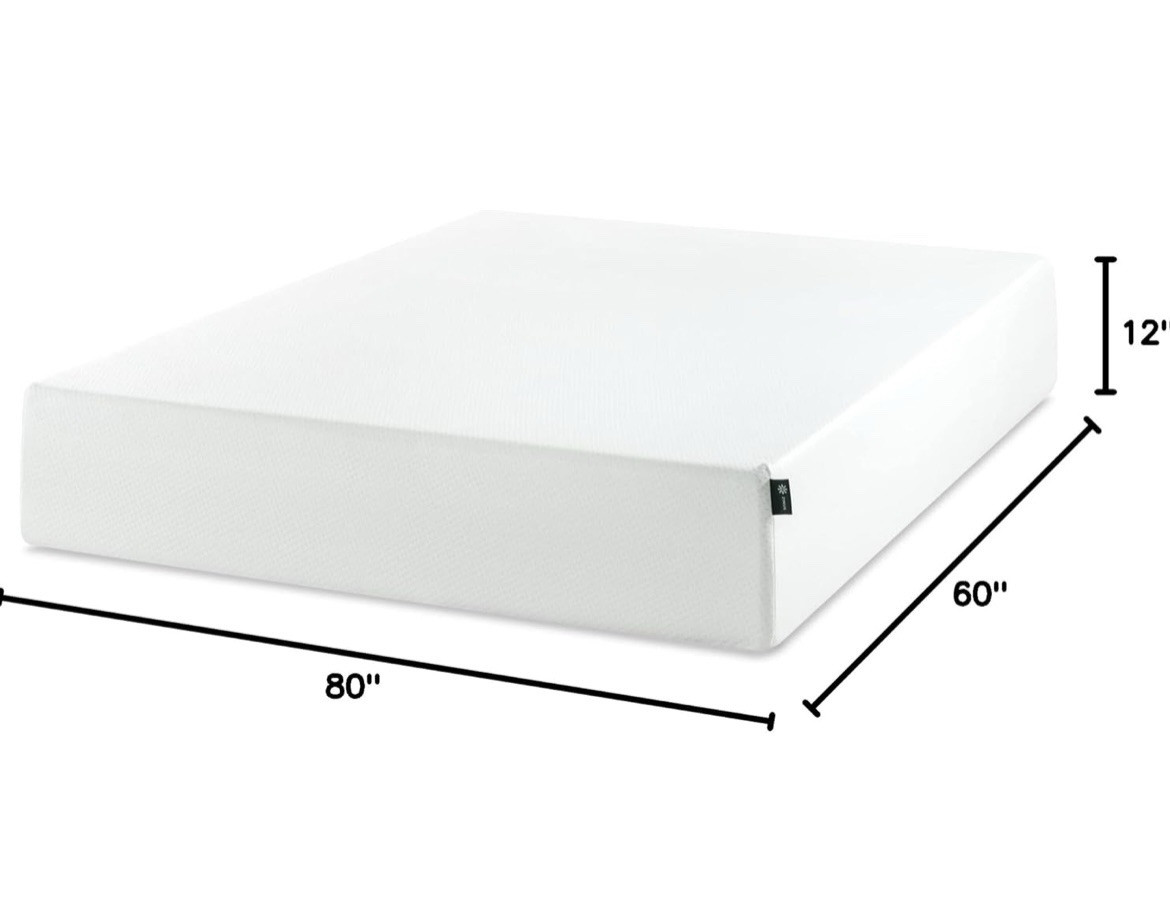 ZINUS 12 Inch Green Tea Memory Foam Mattress Queen, Medium Firm Feel