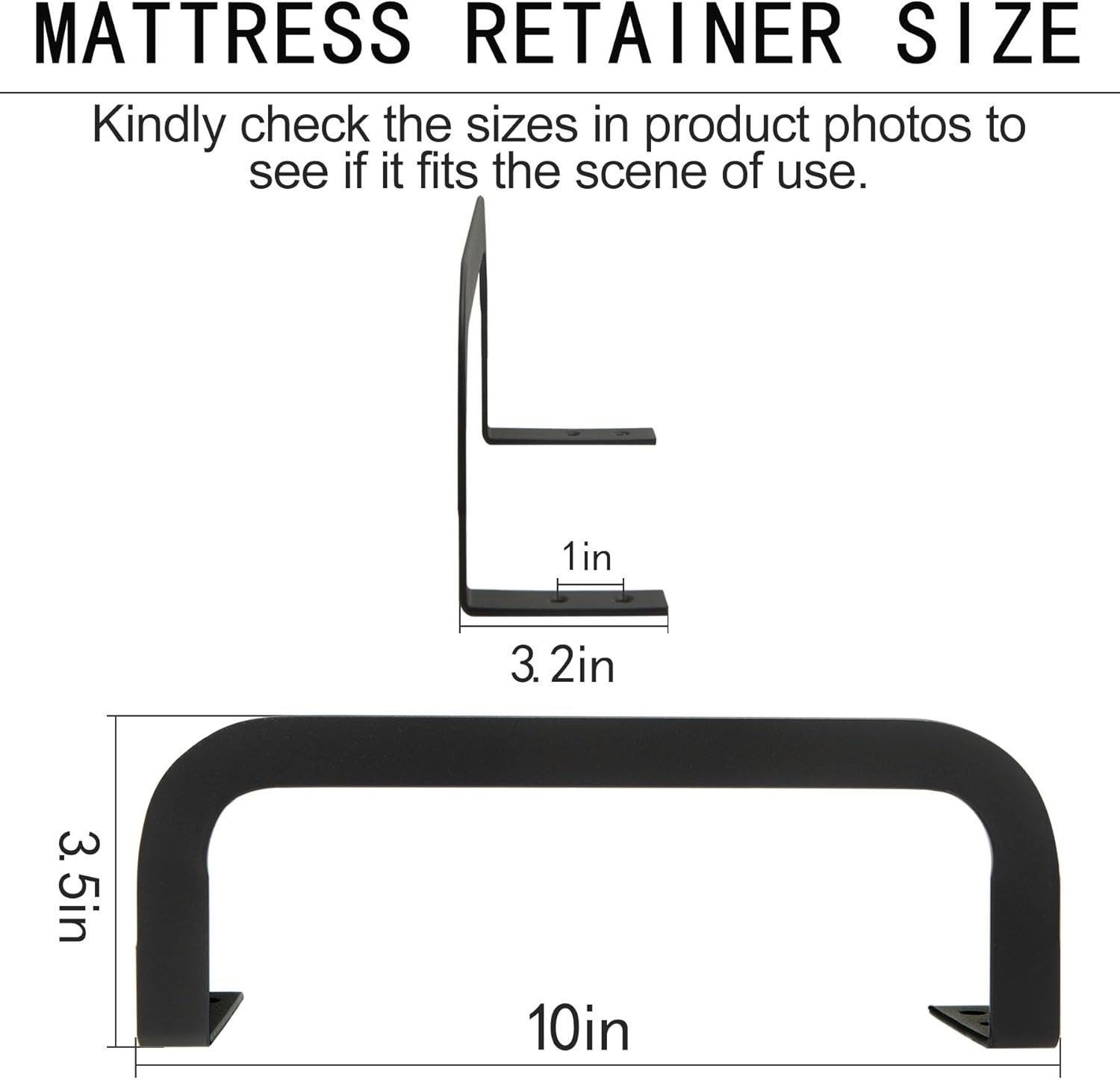 Mattress Retainer Bar Bracket Holder 4Pcs – Keeps Mattress from Sliding on Platf