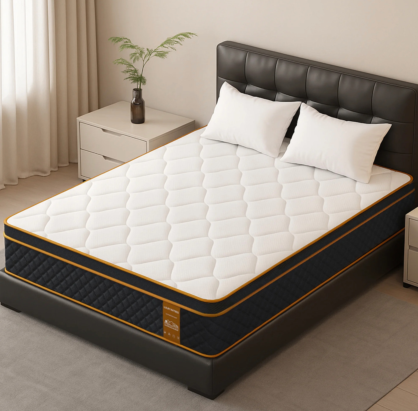 12″ King Colchon Gel Memory Foam Hibrido Cama King Medium Firm Mattress Hybrid