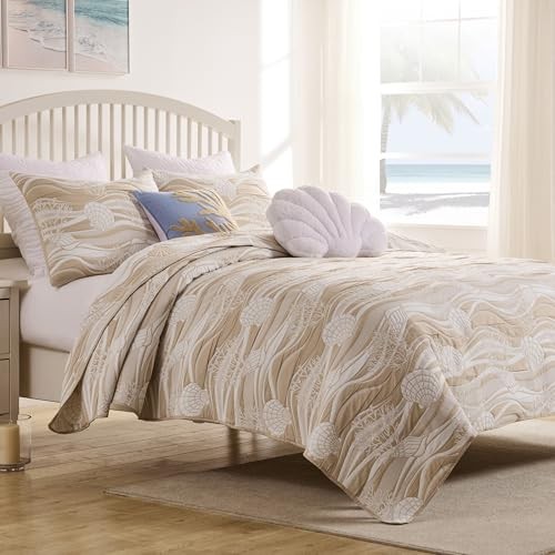 Greenland Home Coastal Paradise Reversible 3-Piece Full/Queen Dover Natural