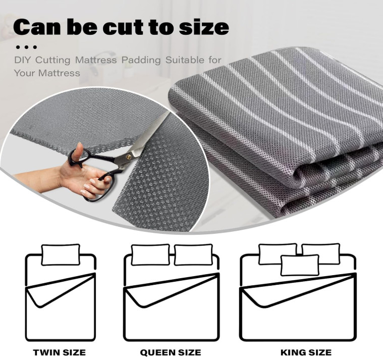 King 80*80 In Mattress Underlay with Breathable Mesh Fiber Cuttable Under Mattre