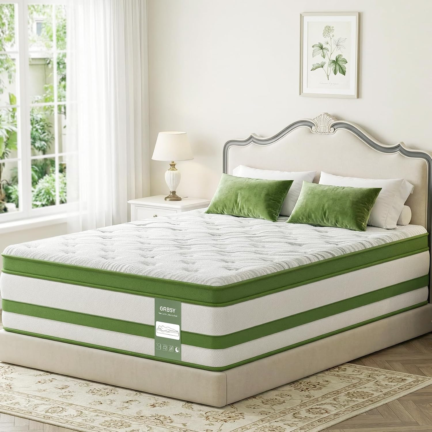 Queen Size Mattress 14 Inch, Hybrid Queen Memory Foam Mattress Medium Firm with