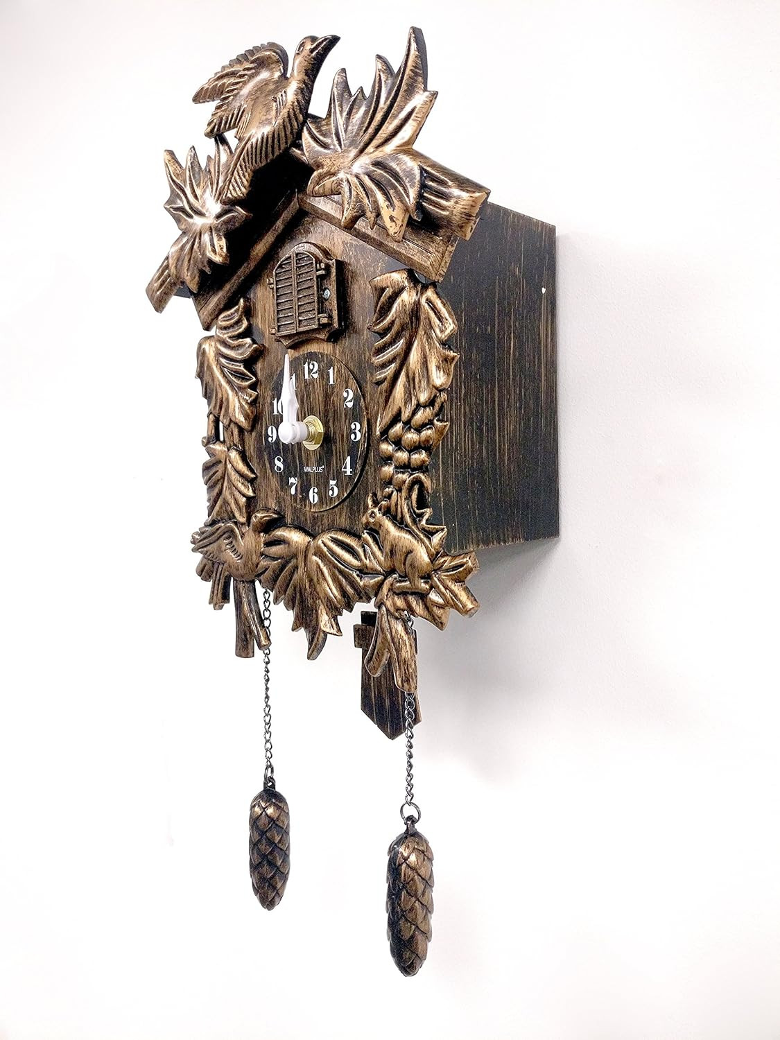 Chiming Classic Brown Vintage Cuckoo Wall Clock Hanging Bird Clock Home Decor Ch